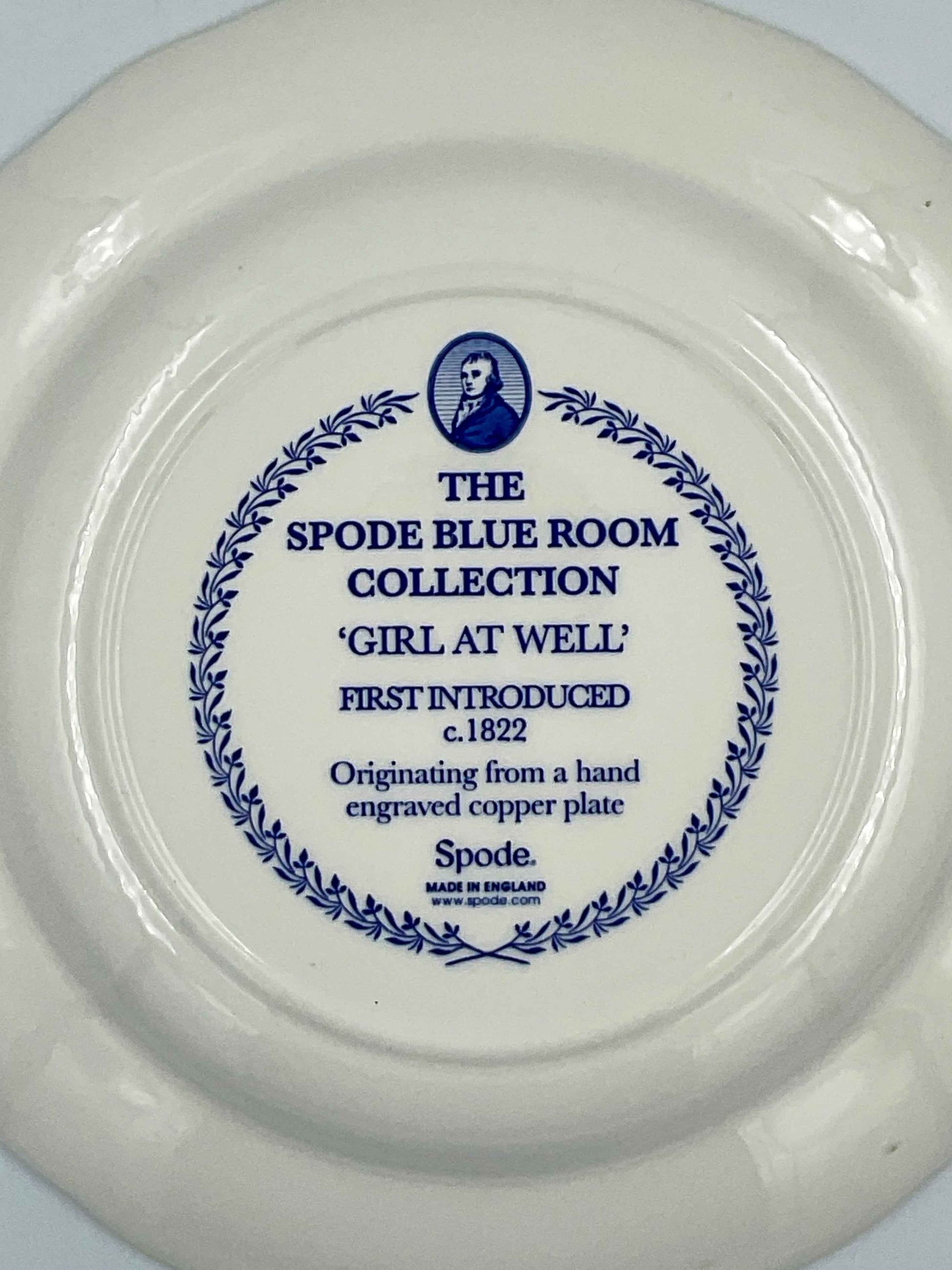 Spode "Girl at Well" Blue & White Transferware Plate | English Cottage Style