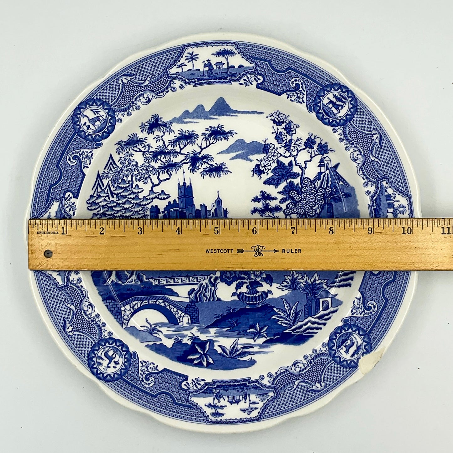 Spode Blue Room Gothic Castle Plate | Blue Transferware Made in England
