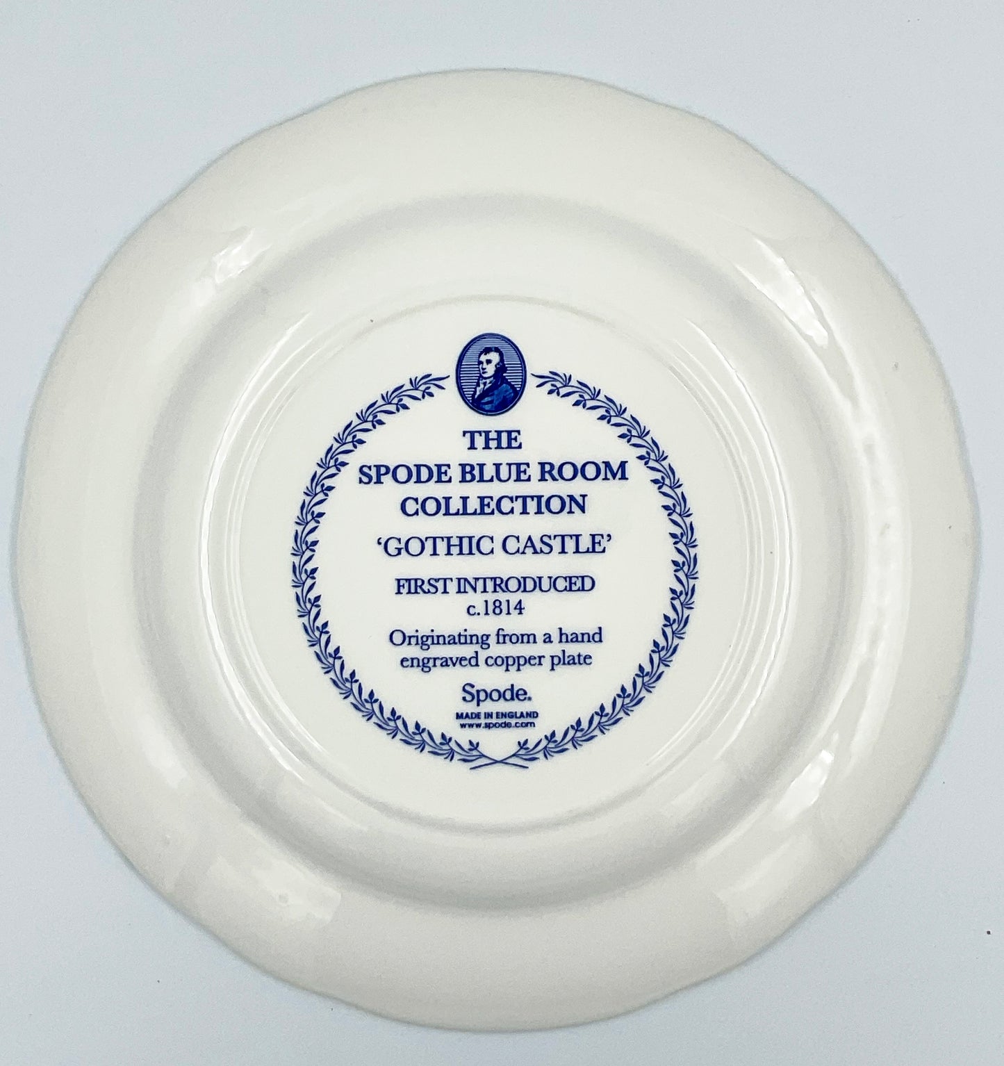 Spode Blue Room Gothic Castle Plate | Blue Transferware Made in England
