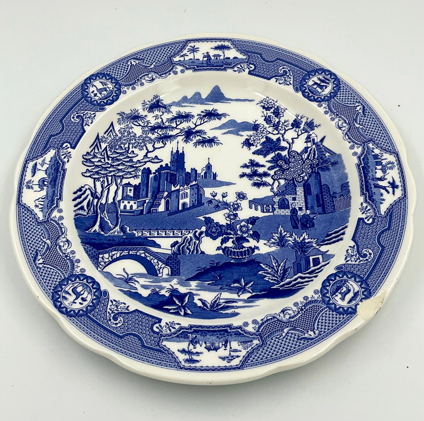 Spode Blue Room Gothic Castle Plate | Blue Transferware Made in England