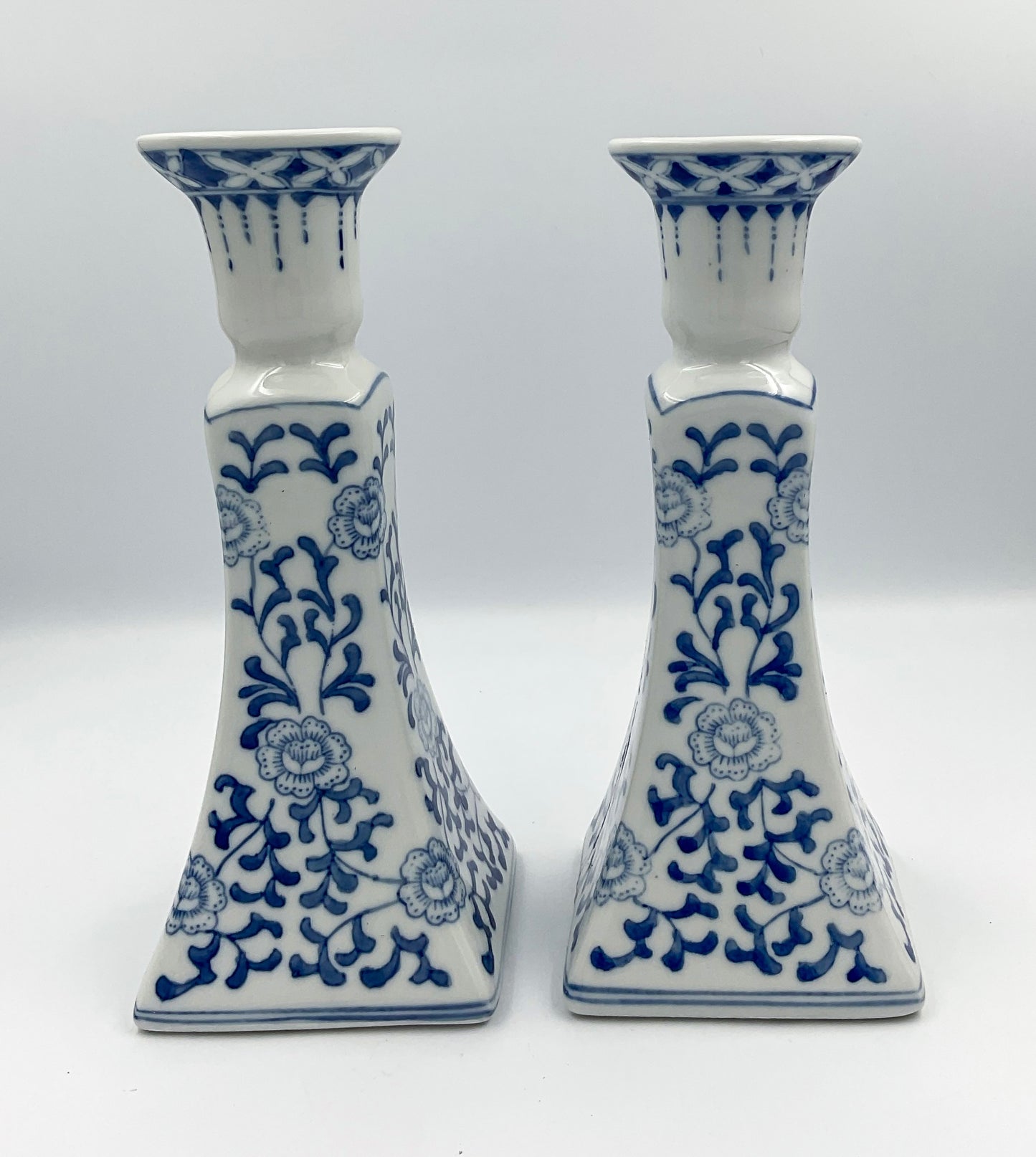Vintage Williams Sonoma Chinoiserie Taper Candle Holders