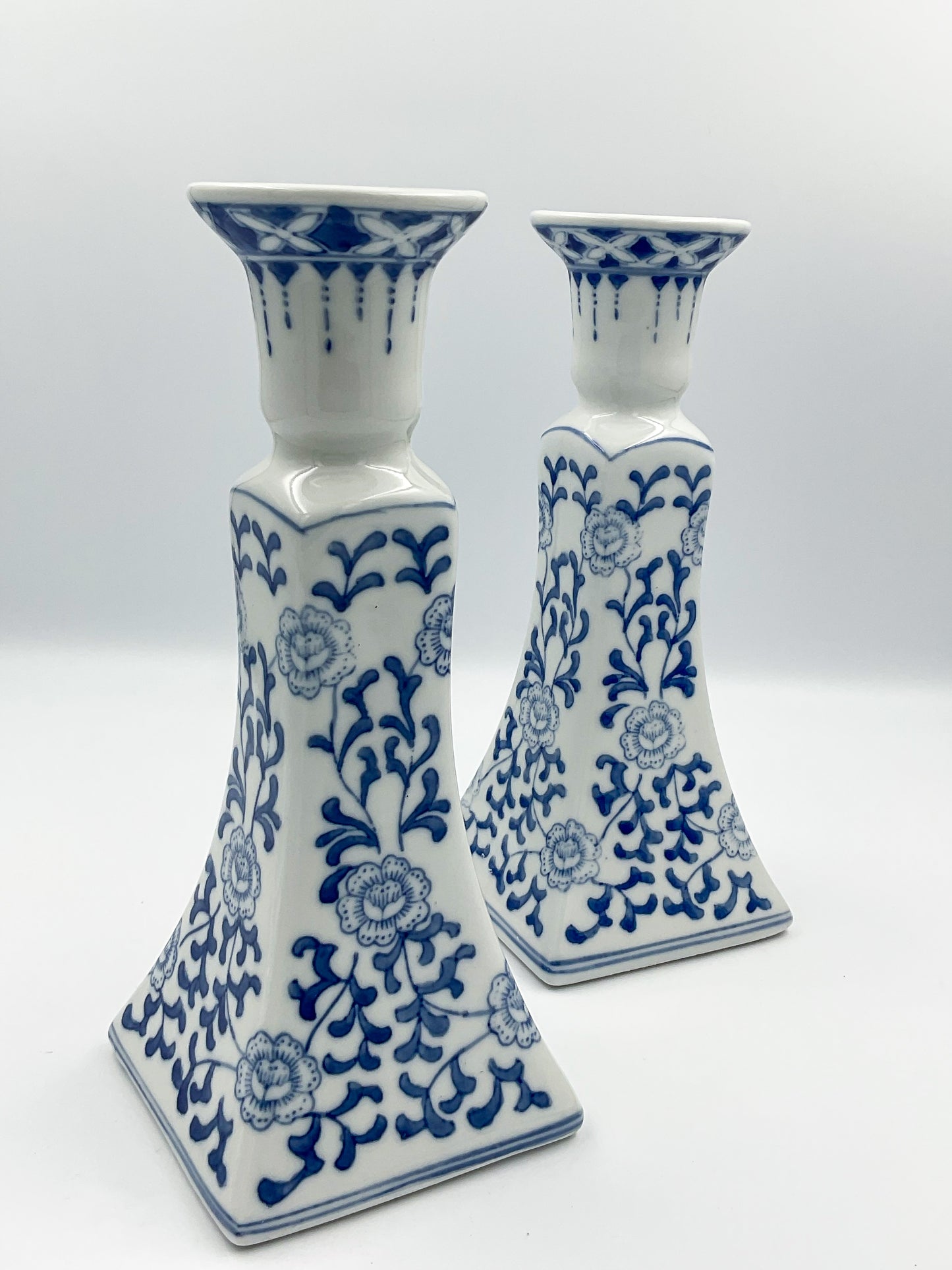 Vintage Williams Sonoma Chinoiserie Taper Candle Holders