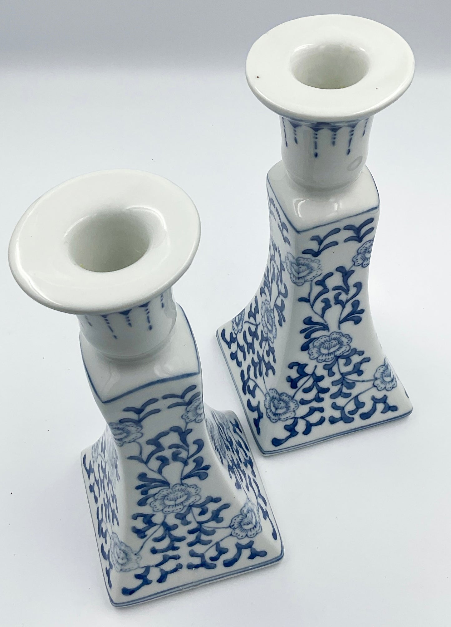 Vintage Williams Sonoma Chinoiserie Taper Candle Holders