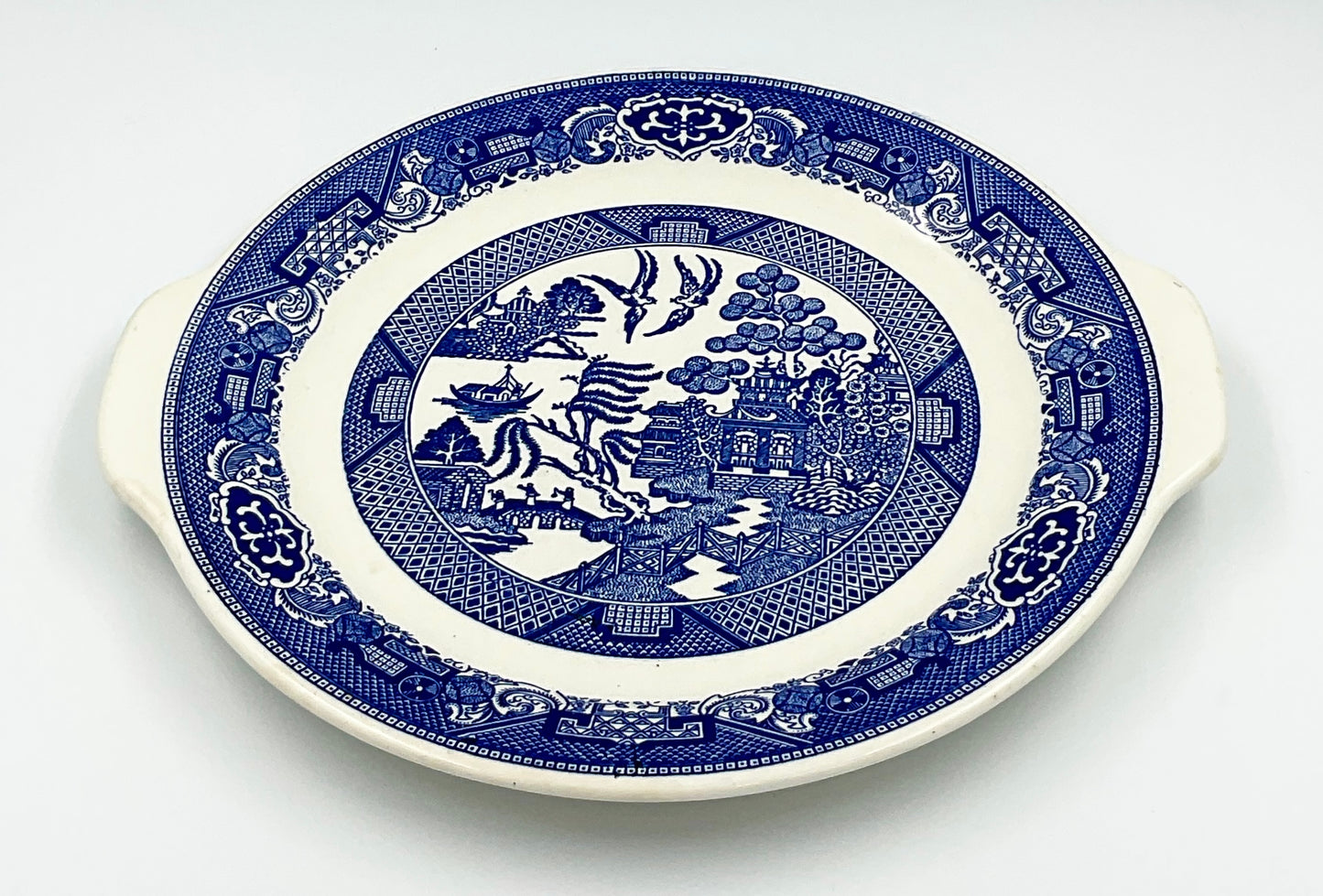 Vintage Royal China Blue Willow Handled Serving Platter | Royal Ironstone | 12 Inch | Made in USA