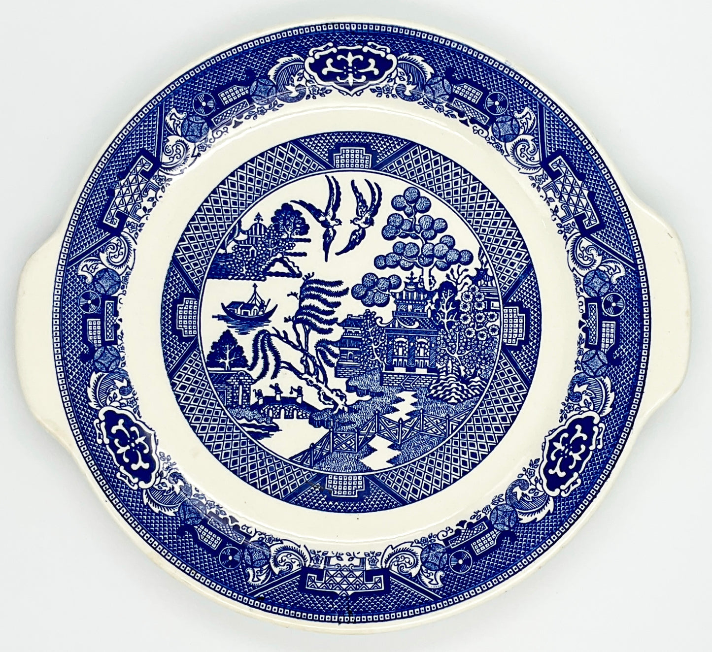 Vintage Royal China Blue Willow Handled Serving Platter | Royal Ironstone | 12 Inch | Made in USA