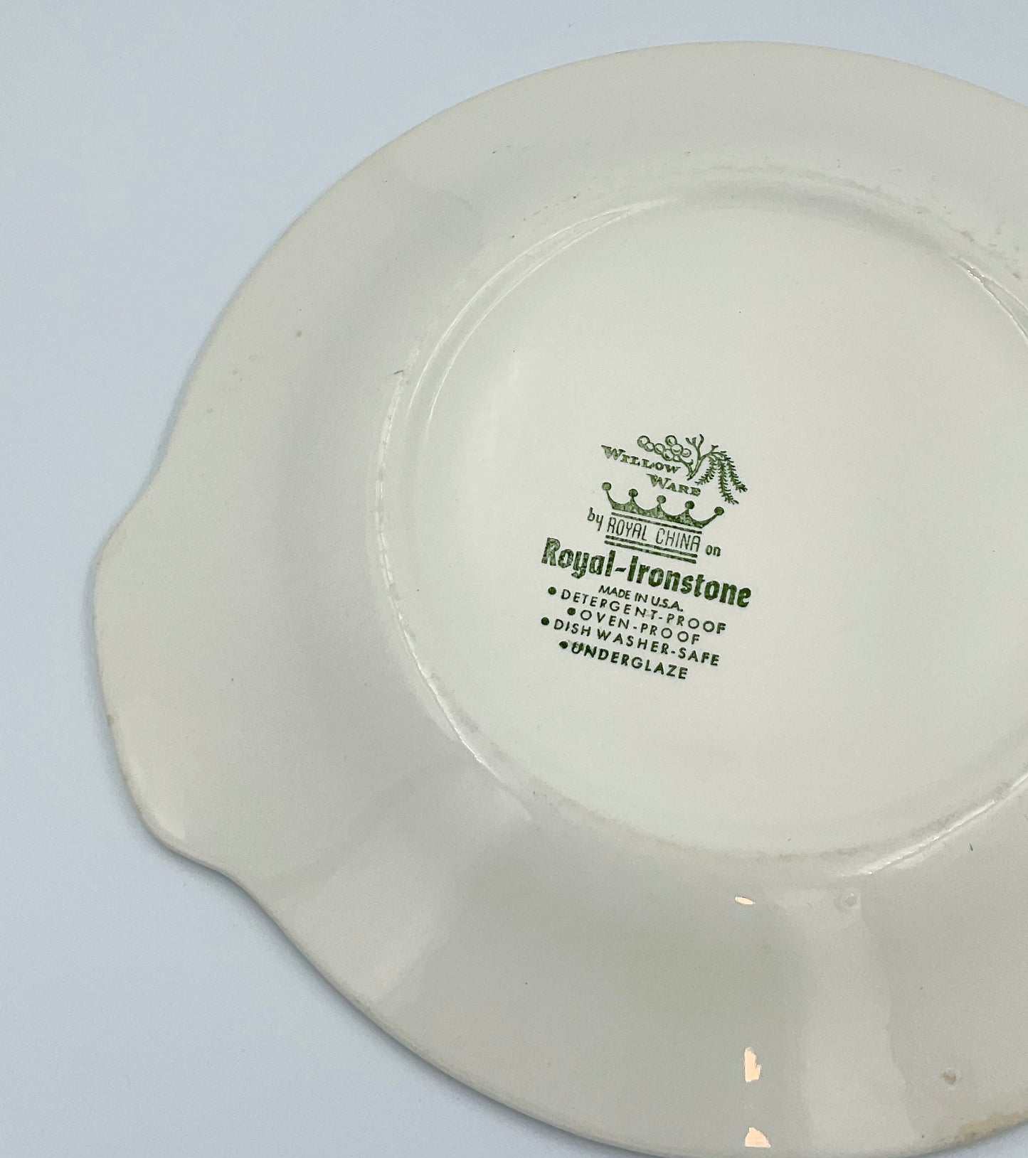 Vintage Royal China Blue Willow Handled Serving Platter | Royal Ironstone | 12 Inch | Made in USA