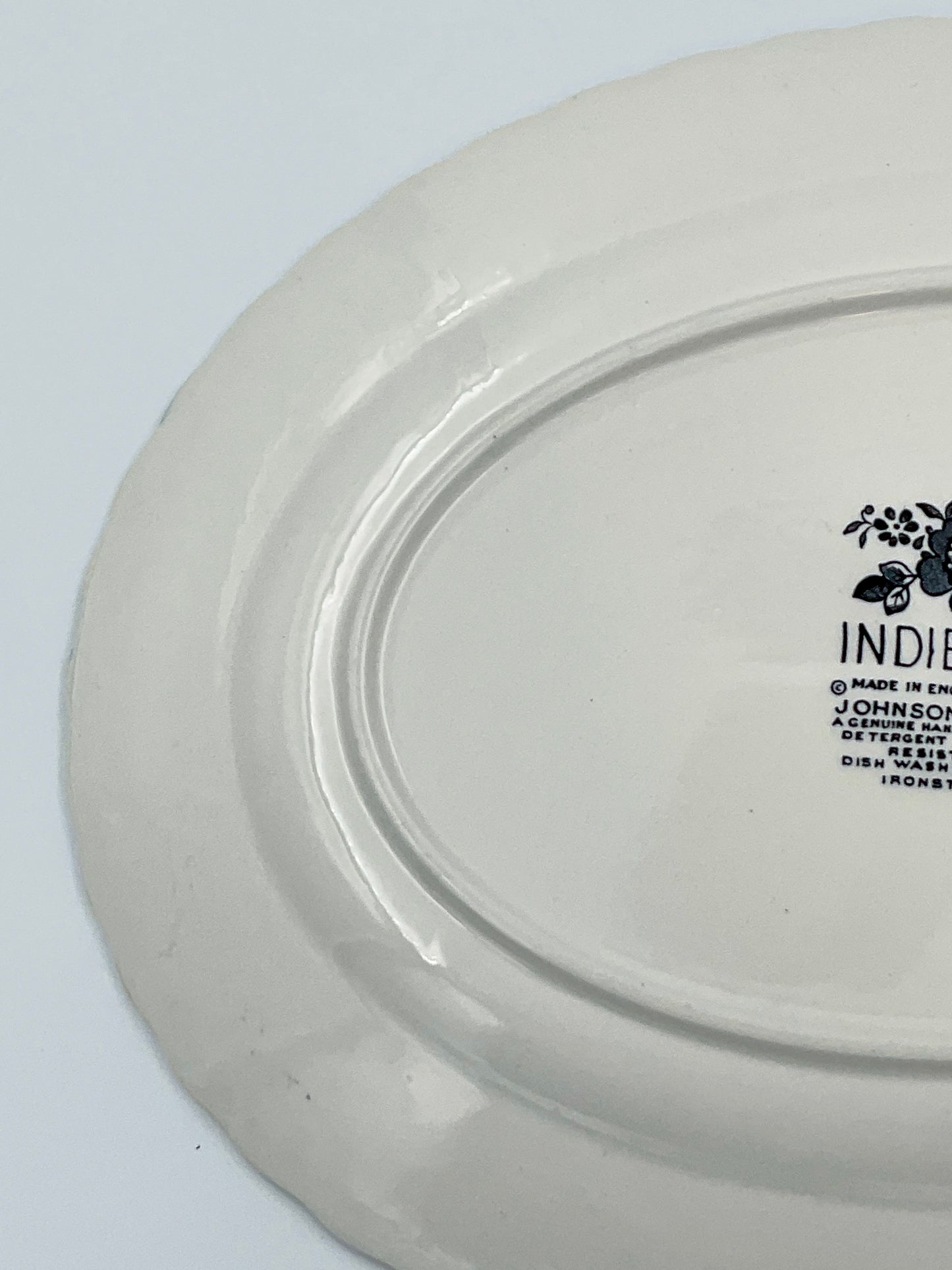 Vintage Johnson Bros. Indies Oval Serving Platter | Blue Ironstone | Made in England | 14 Inch