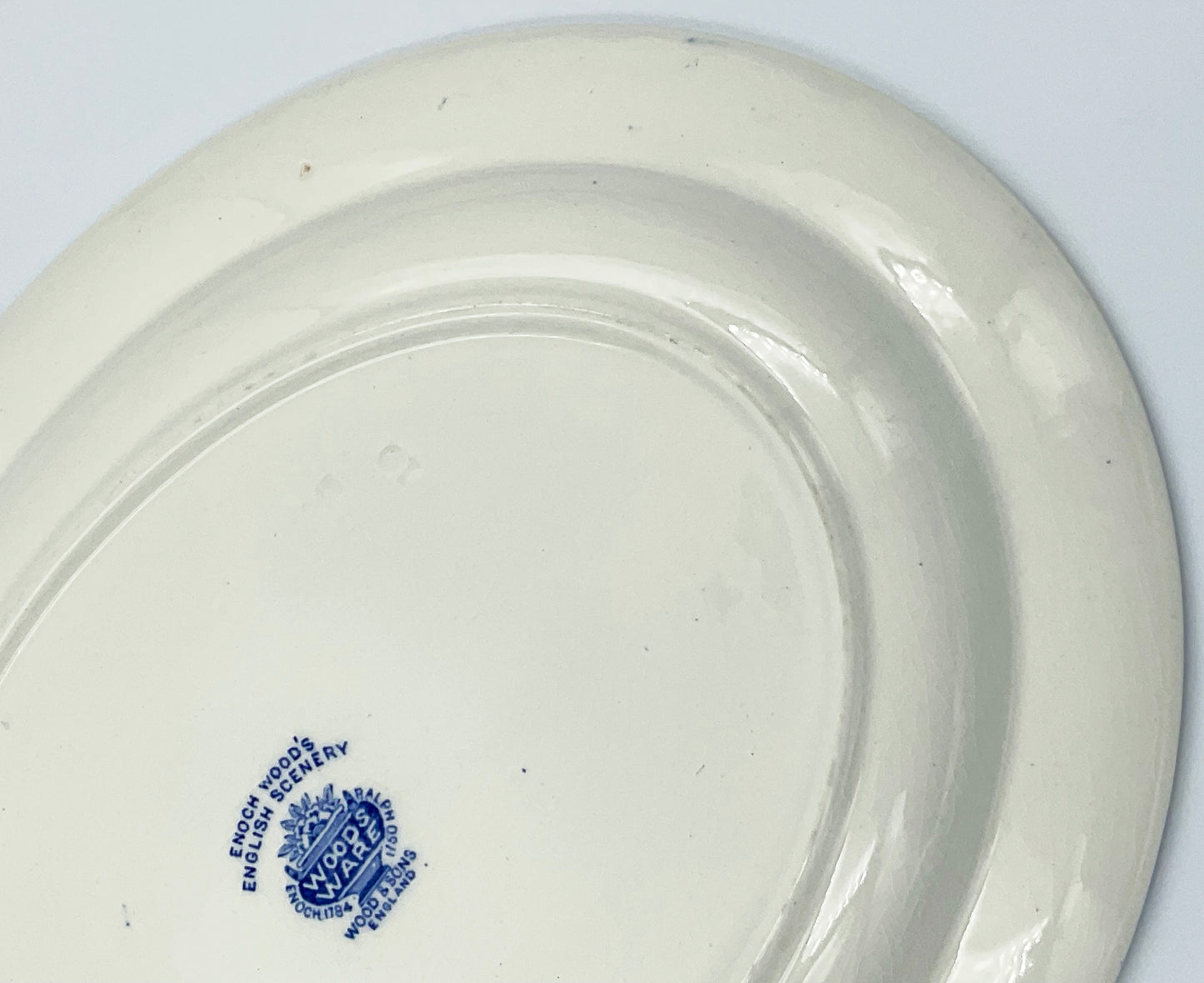Vintage Enoch Wood English Scenery Blue Transferware Oval Serving Platter | Woods Ware England | 12 Inch