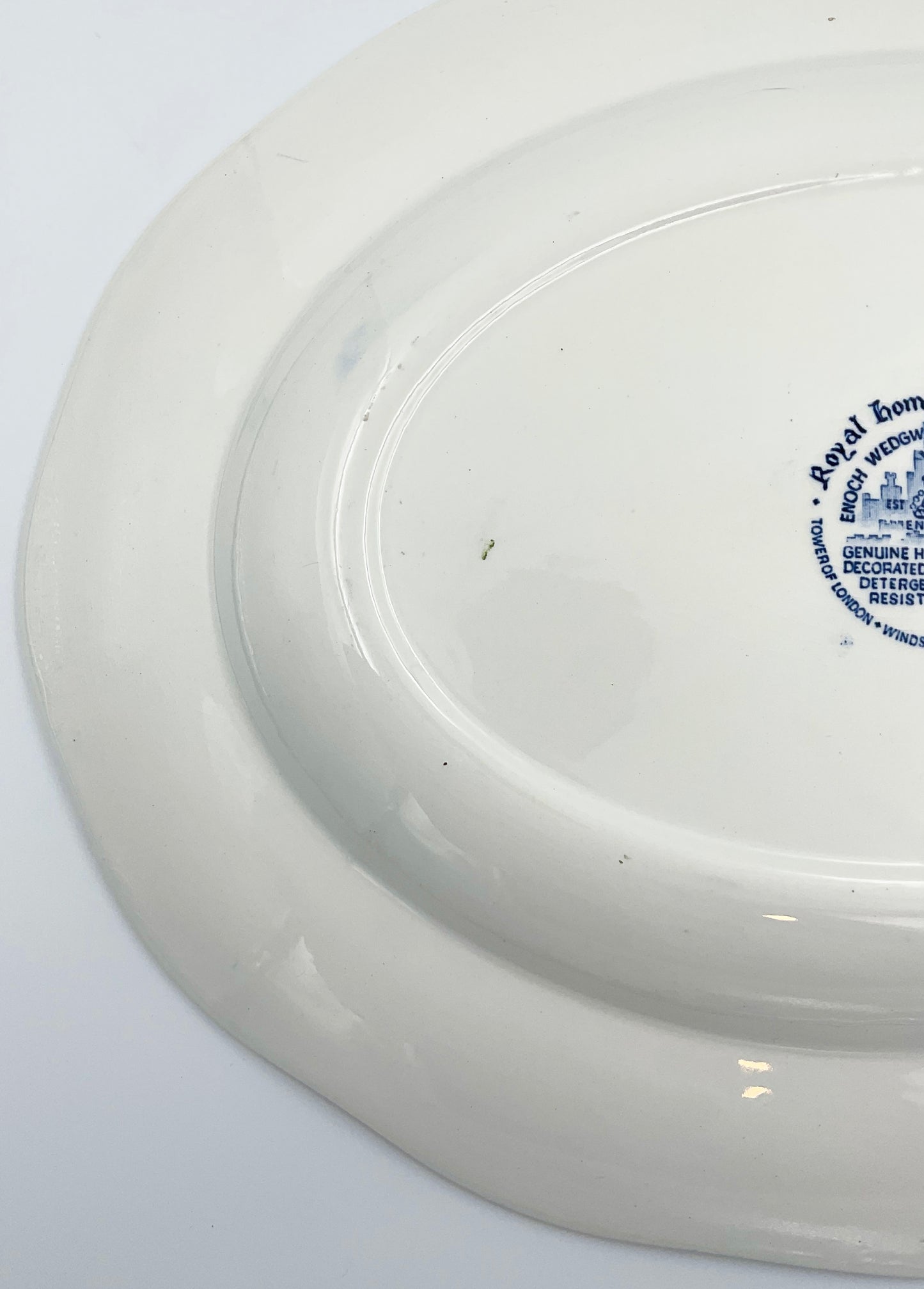 Enoch Wedgwood Balmoral Castle Blue Transferware Oval Platter 12” England