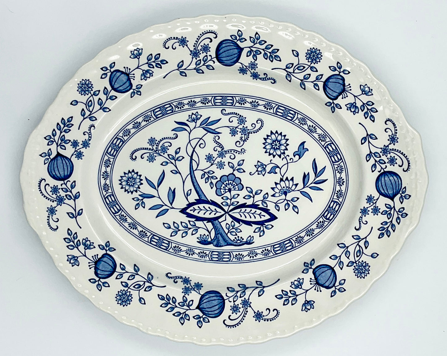 Enoch Wedgwood Blue Heritage 12” Oval Serving Platter Blue & White