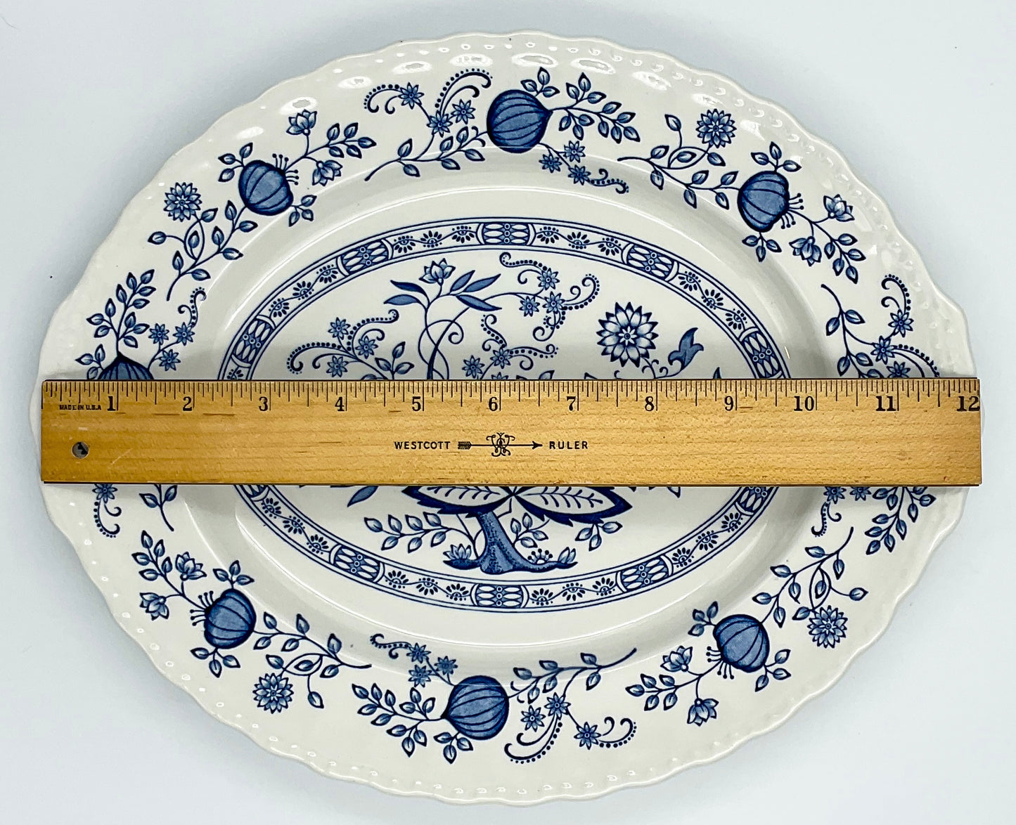 Enoch Wedgwood Blue Heritage 12” Oval Serving Platter Blue & White