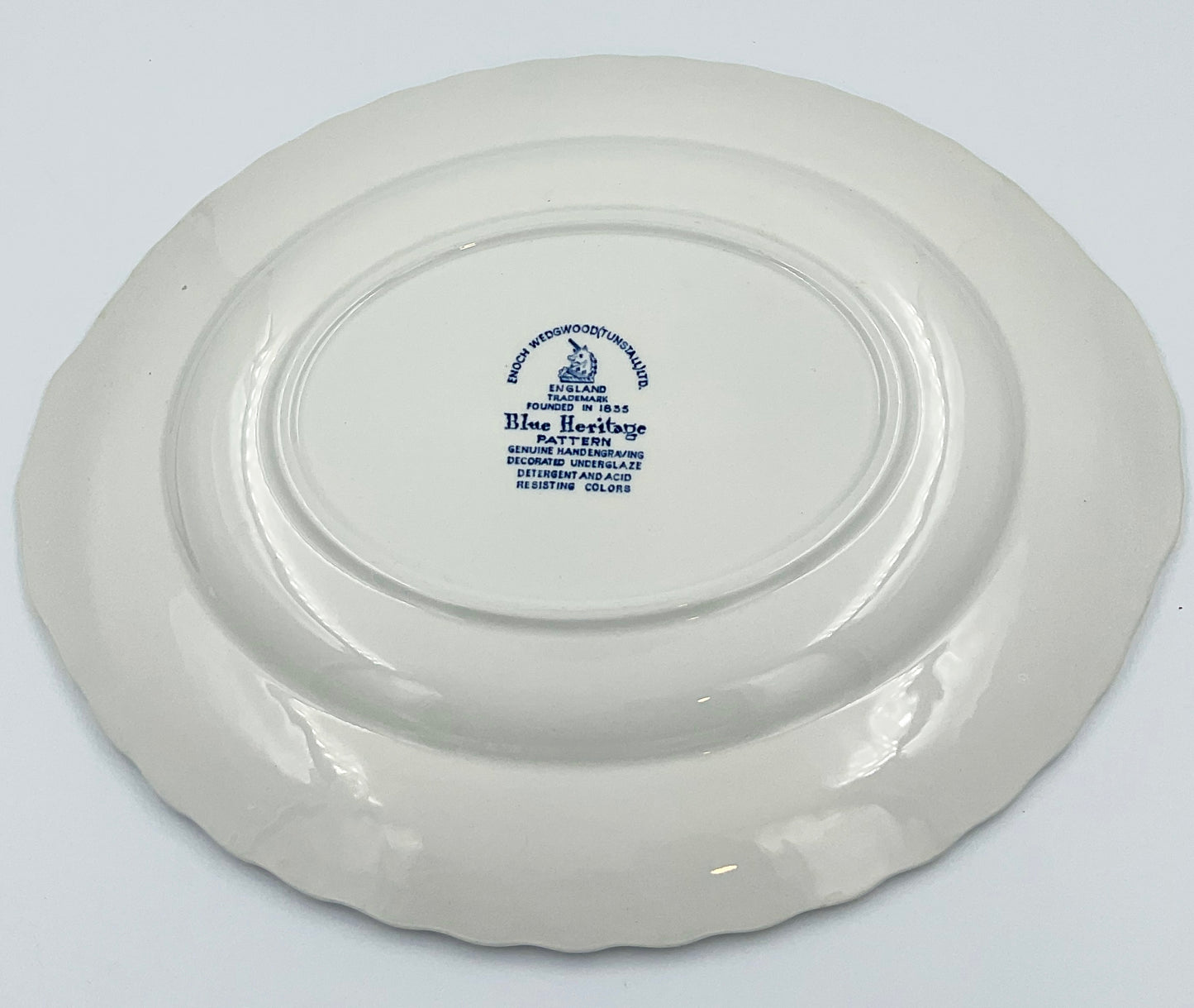 Enoch Wedgwood Blue Heritage 12” Oval Serving Platter Blue & White