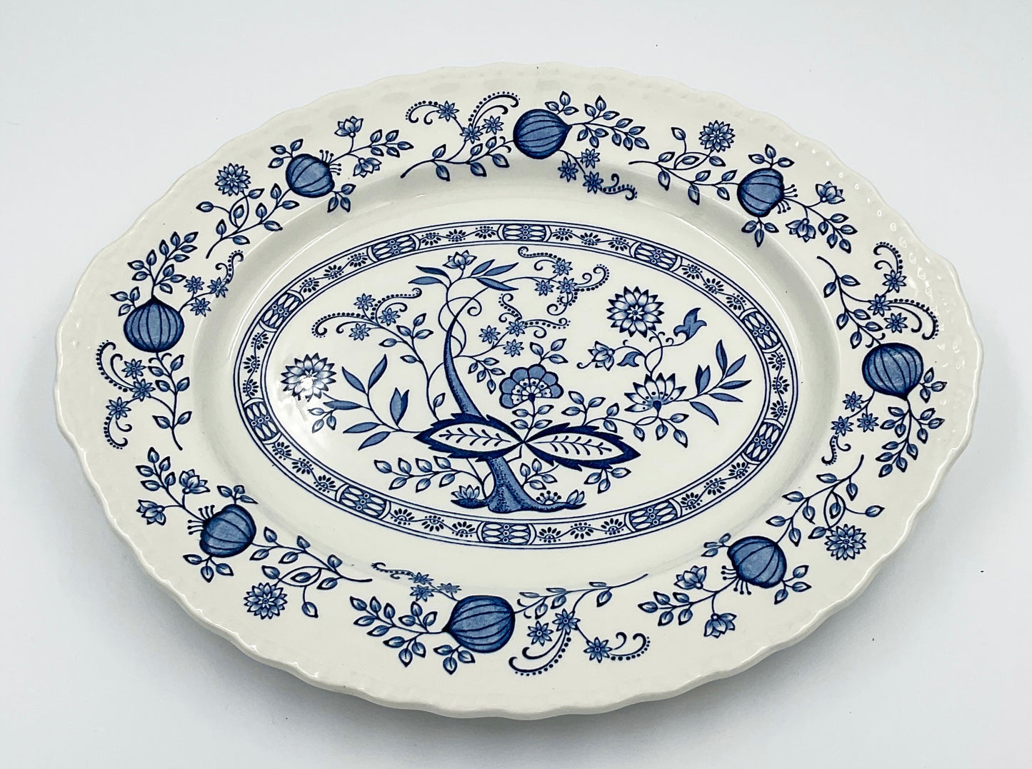 Enoch Wedgwood Blue Heritage 12” Oval Serving Platter Blue & White
