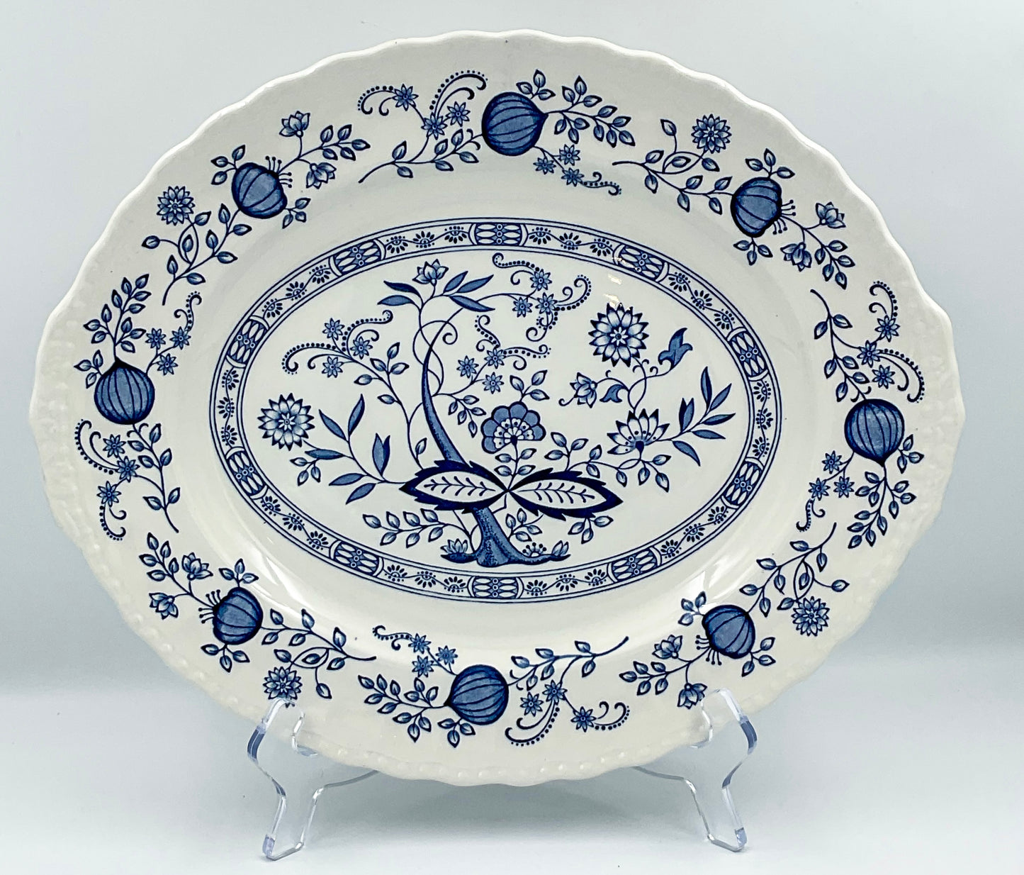 Enoch Wedgwood Blue Heritage 12” Oval Serving Platter Blue & White