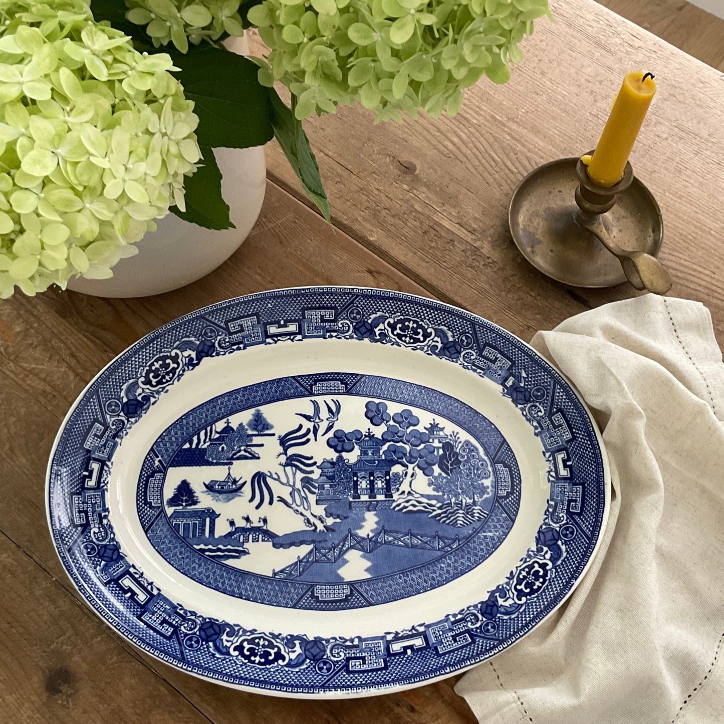 Antique Homer Laughlin Blue Willow Oval Serving Platter