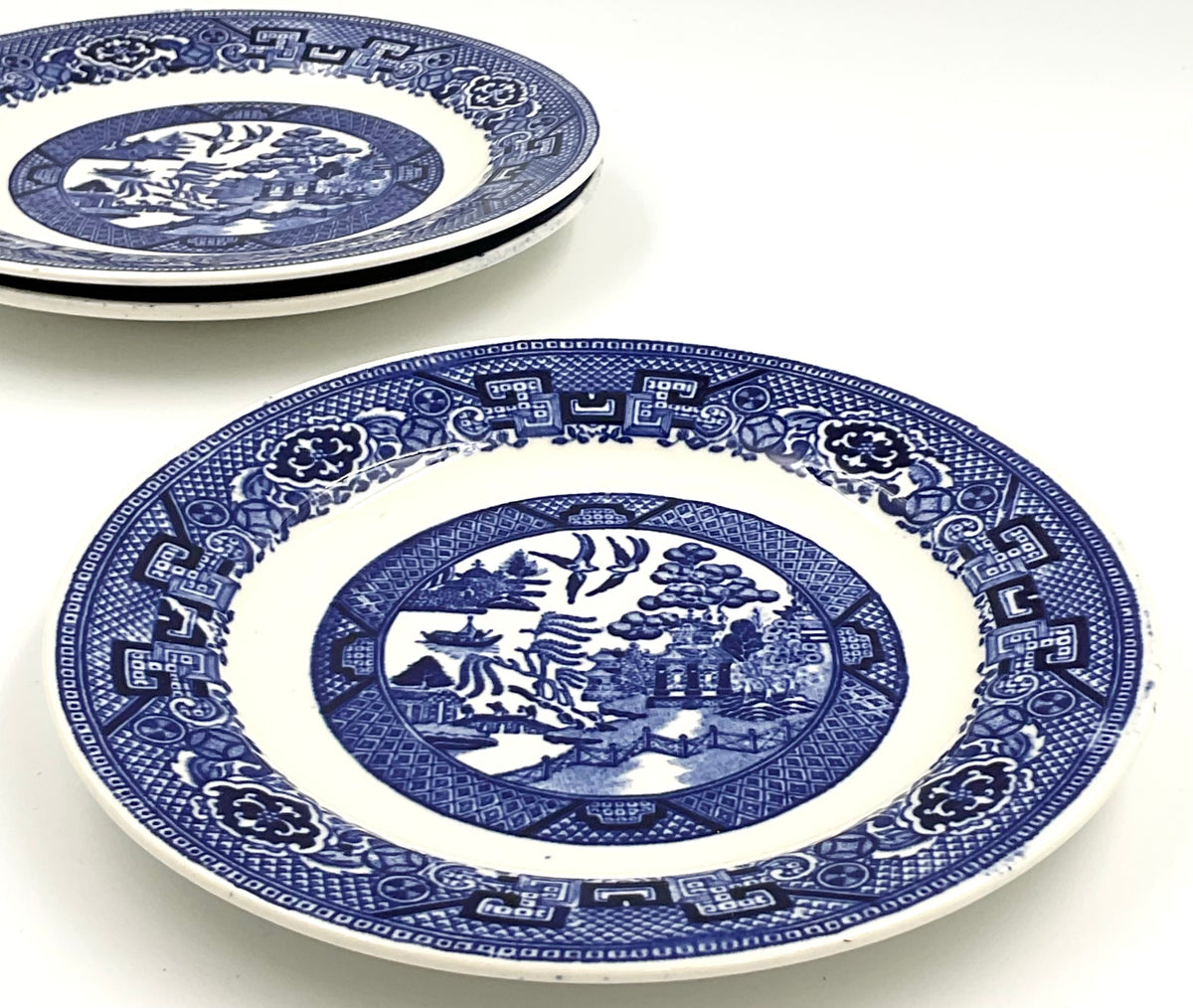 Vintage Homer Laughlin Blue Willow Bread Plates 6” – Set of 3