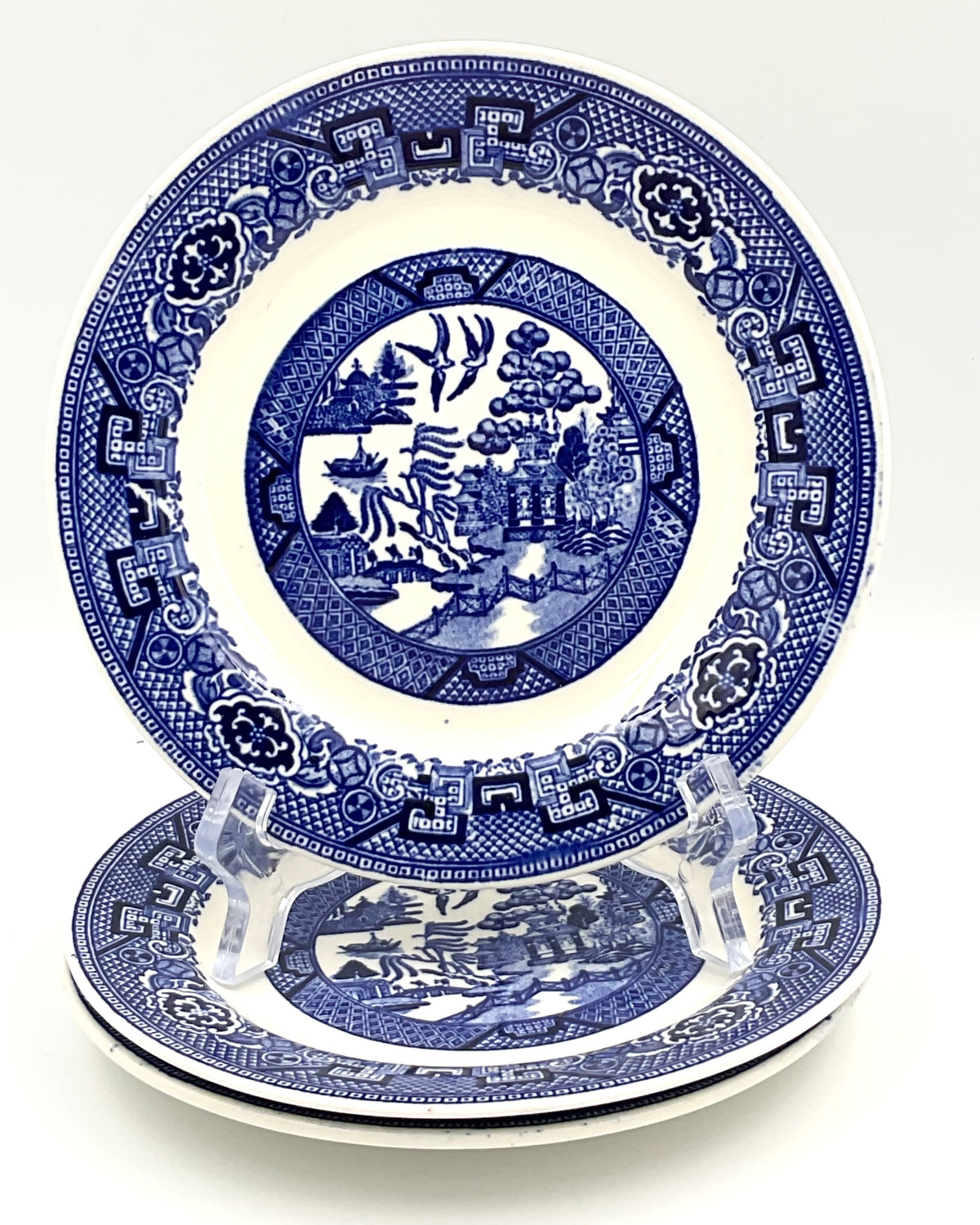 Vintage Homer Laughlin Blue Willow Bread Plates 6” – Set of 3