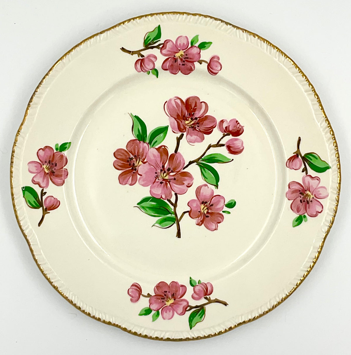 Vintage Homer Laughlin Apple Blossom Dinner Plate Pink Floral 9.5"