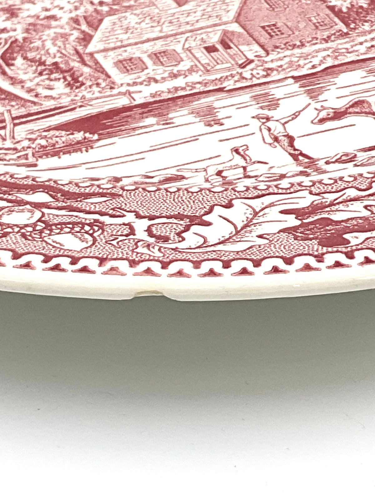 Vintage Royal China Memory Lane Red Transferware Dinner Plate – 1965