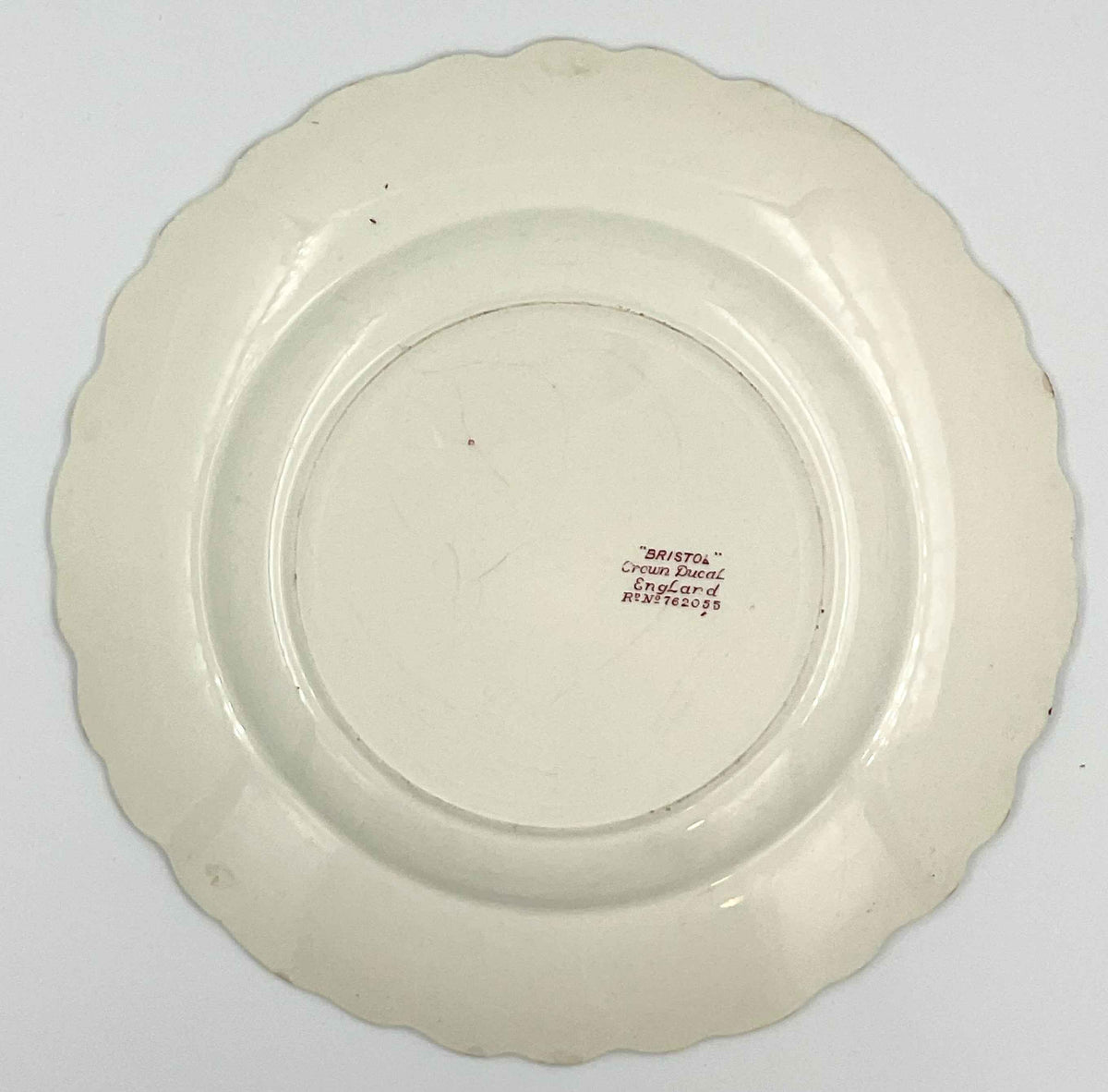 Vintage Crown Ducal Bristol Red Transferware Bird Dinner Plate 9.5”