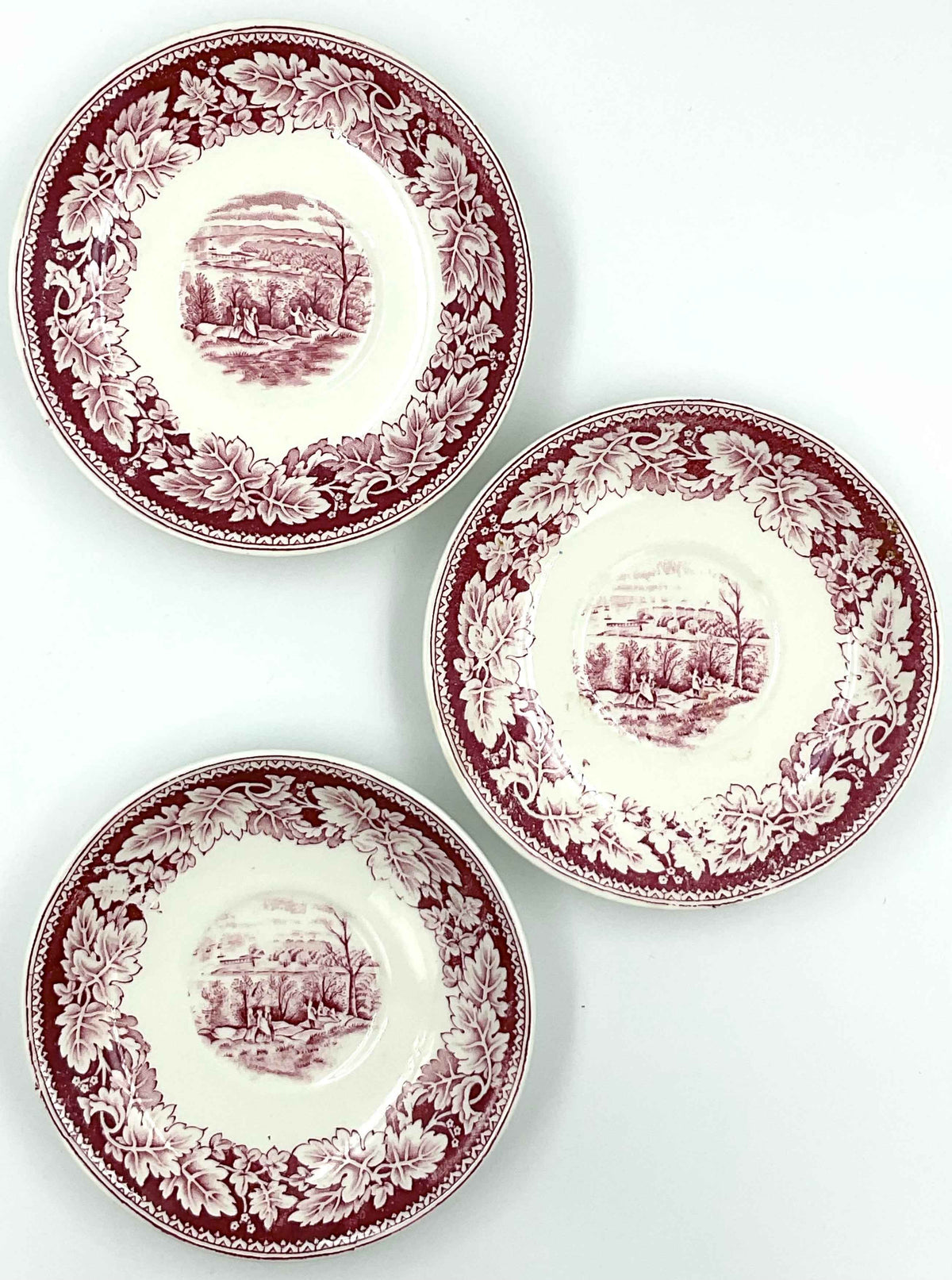 Vintage Homer Laughlin Currier & Ives View of New York Saucers – Set of 3