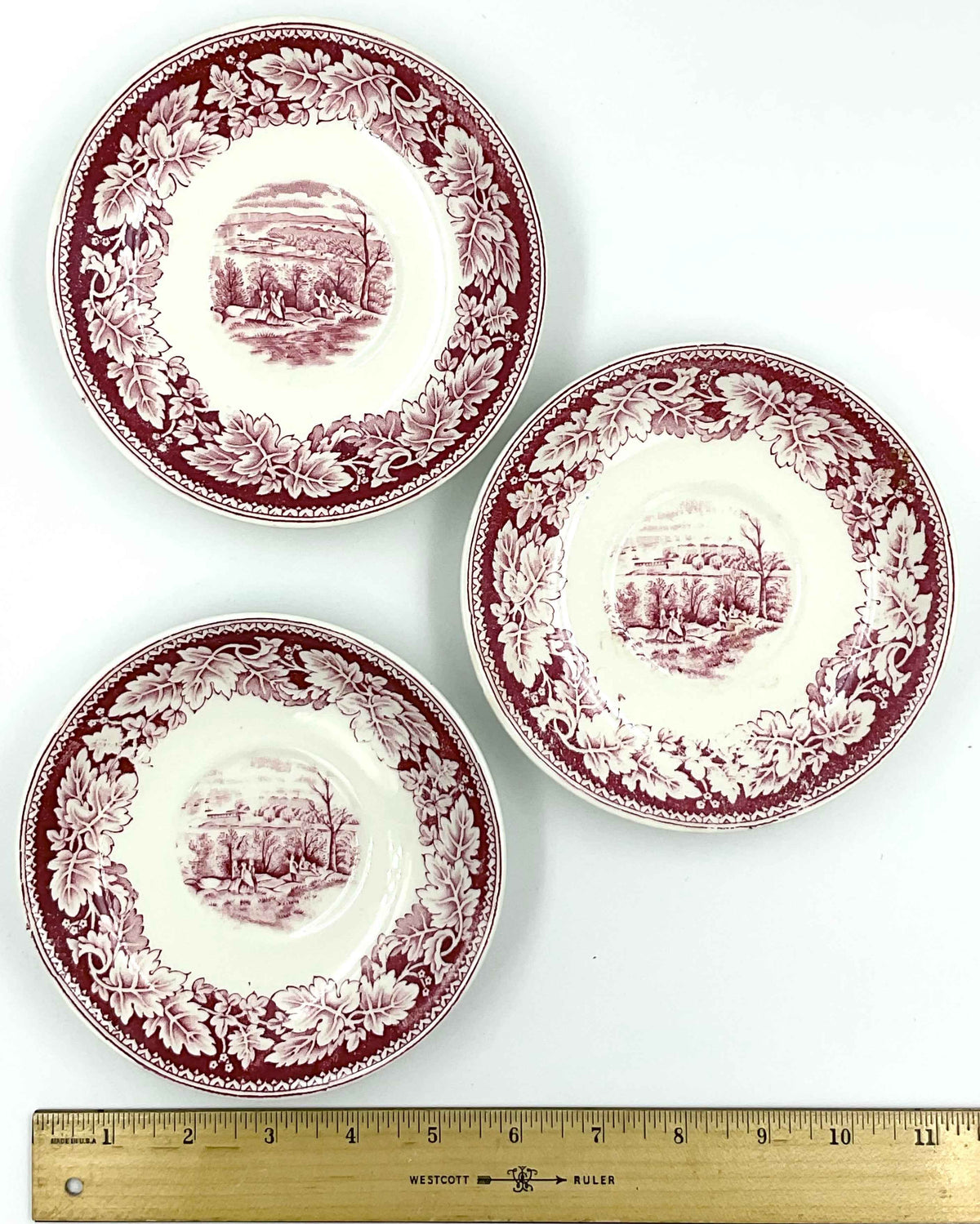 Vintage Homer Laughlin Currier & Ives View of New York Saucers – Set of 3