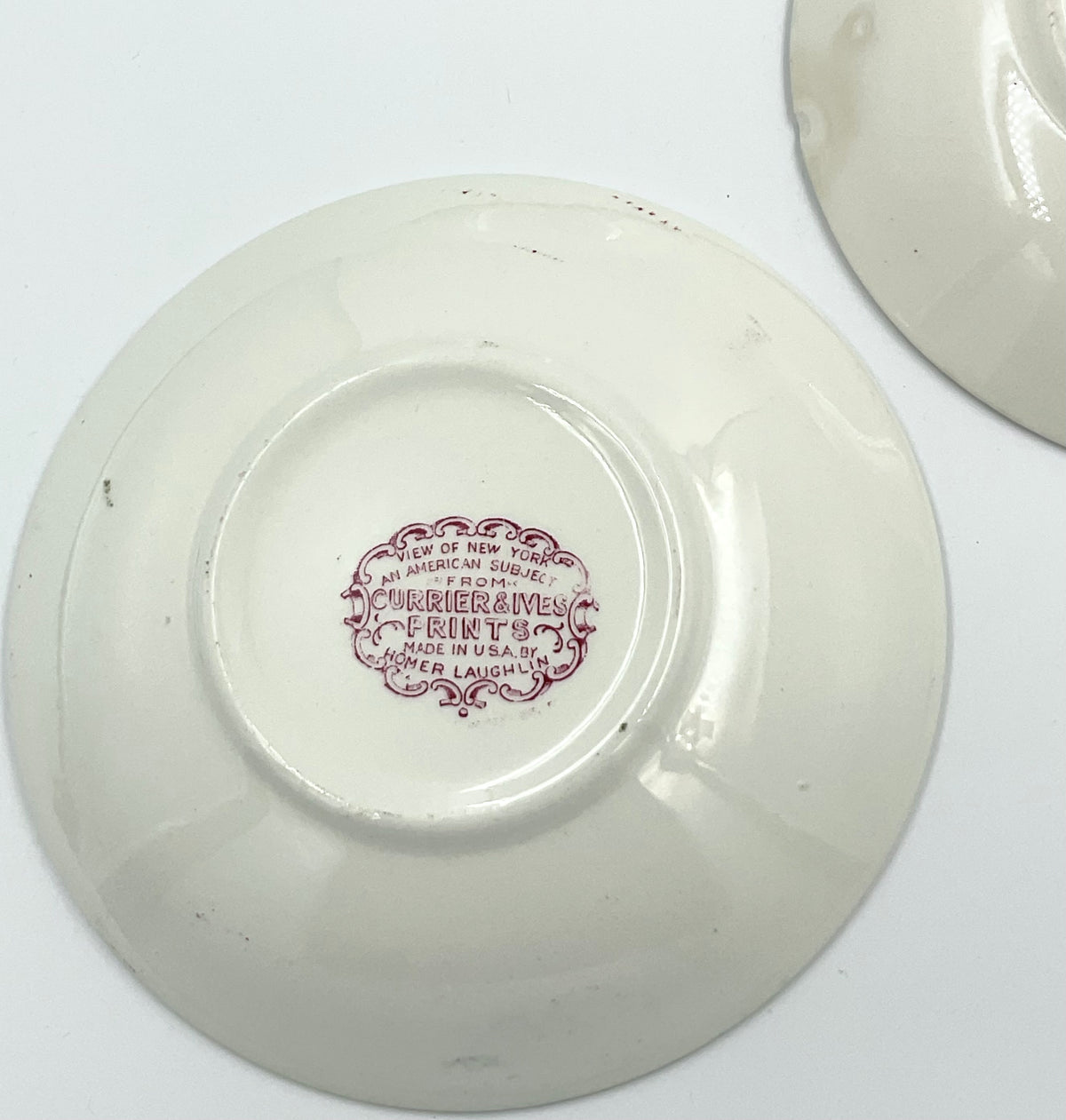 Vintage Homer Laughlin Currier & Ives View of New York Saucers – Set of 3