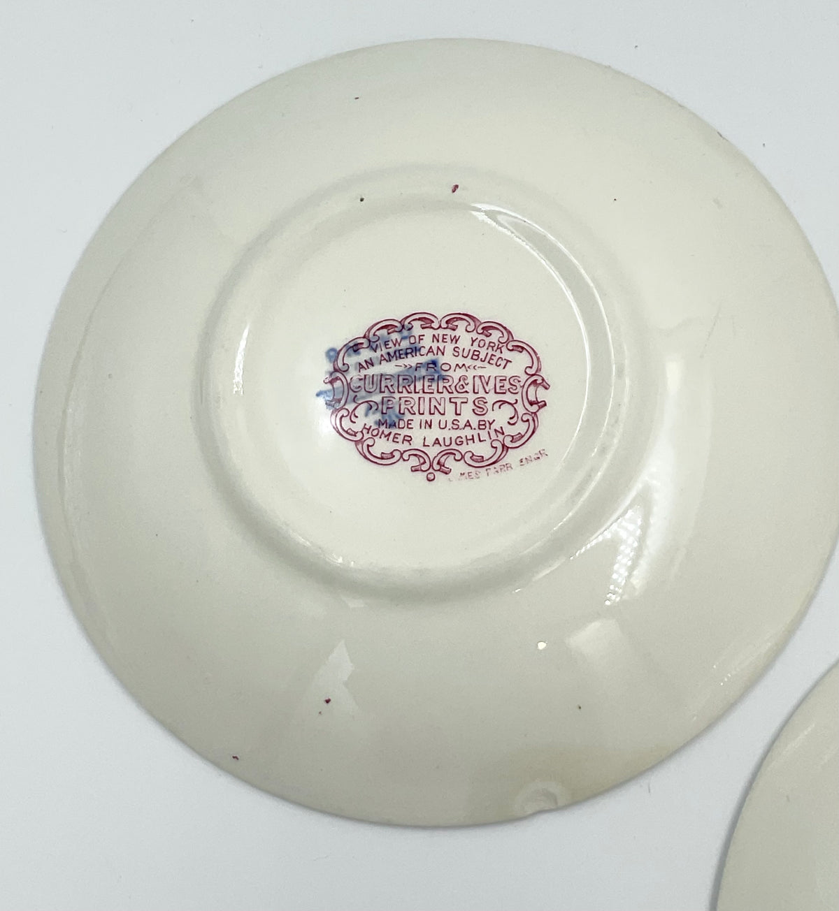 Vintage Homer Laughlin Currier & Ives View of New York Saucers – Set of 3