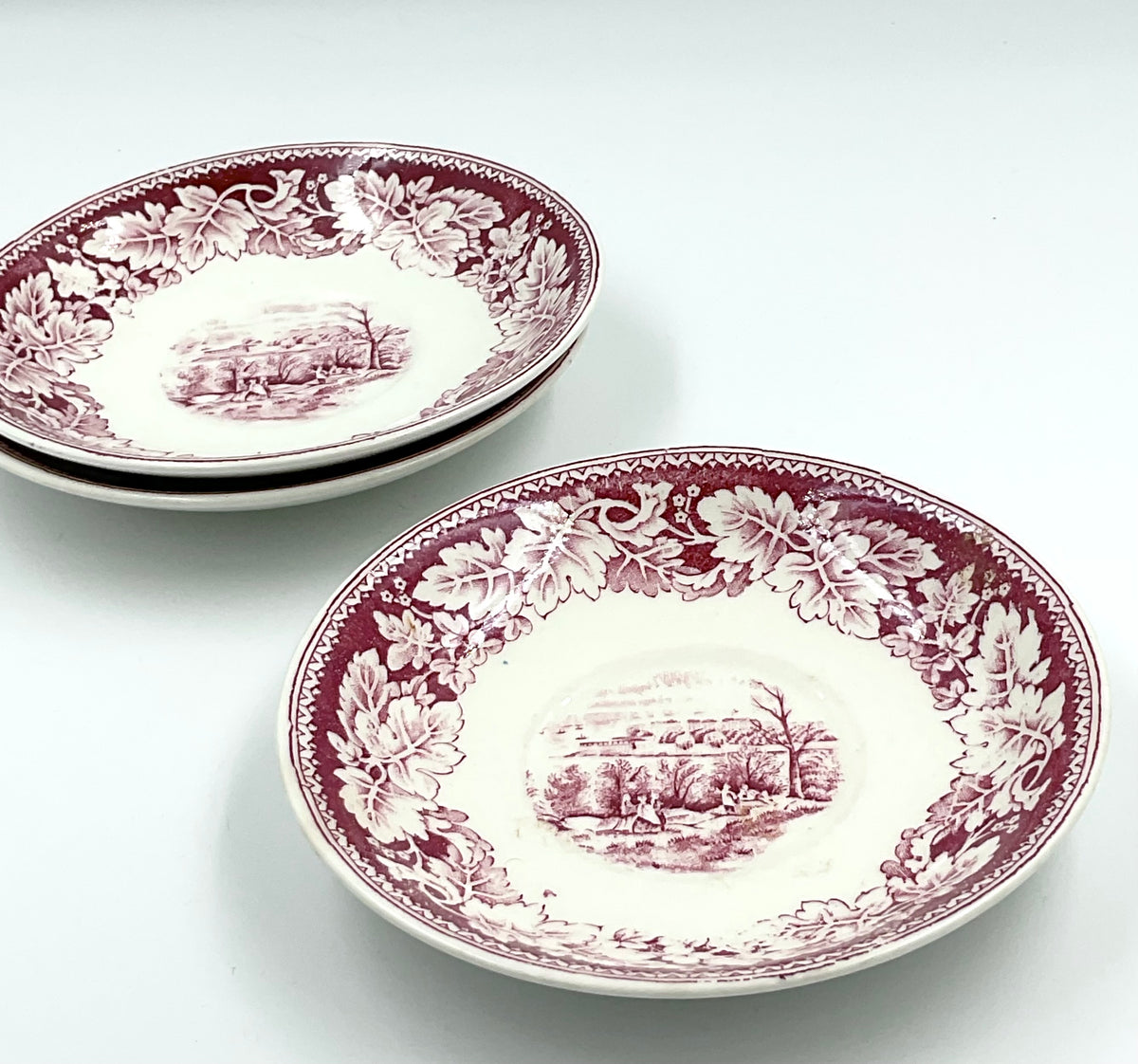 Vintage Homer Laughlin Currier & Ives View of New York Saucers – Set of 3