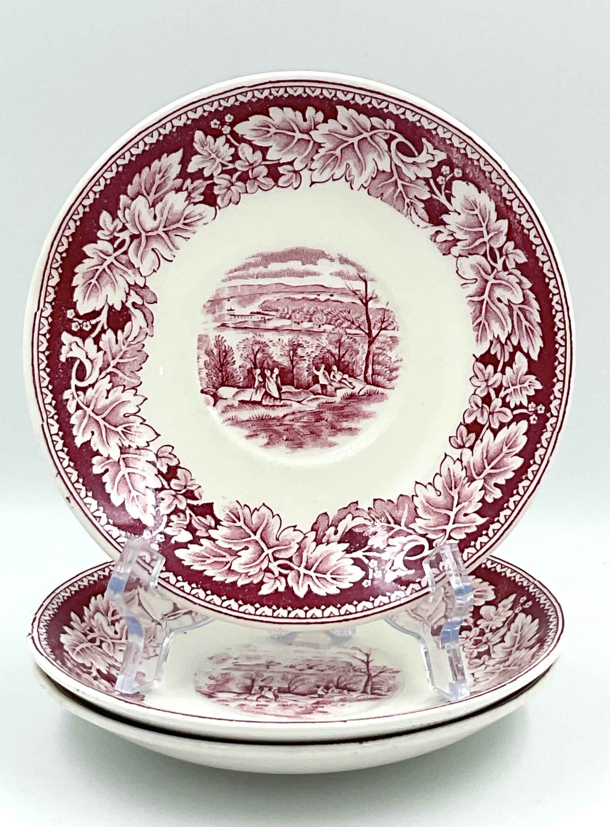 Vintage Homer Laughlin Currier & Ives View of New York Saucers – Set of 3