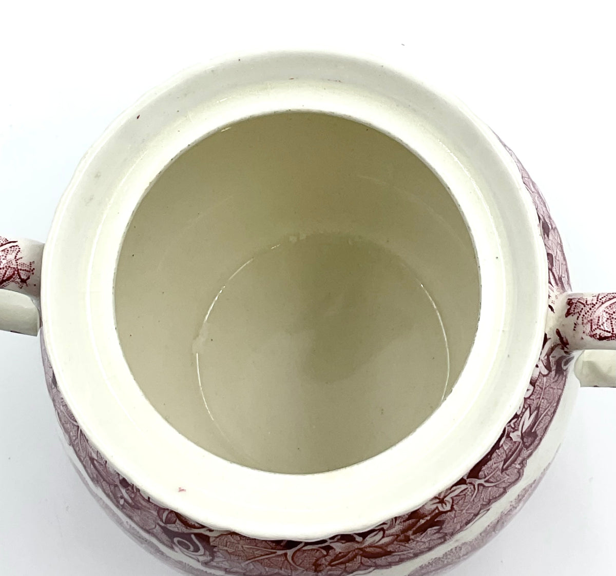 Vintage Mason’s Vista Red Transferware Covered Sugar Bowl – England