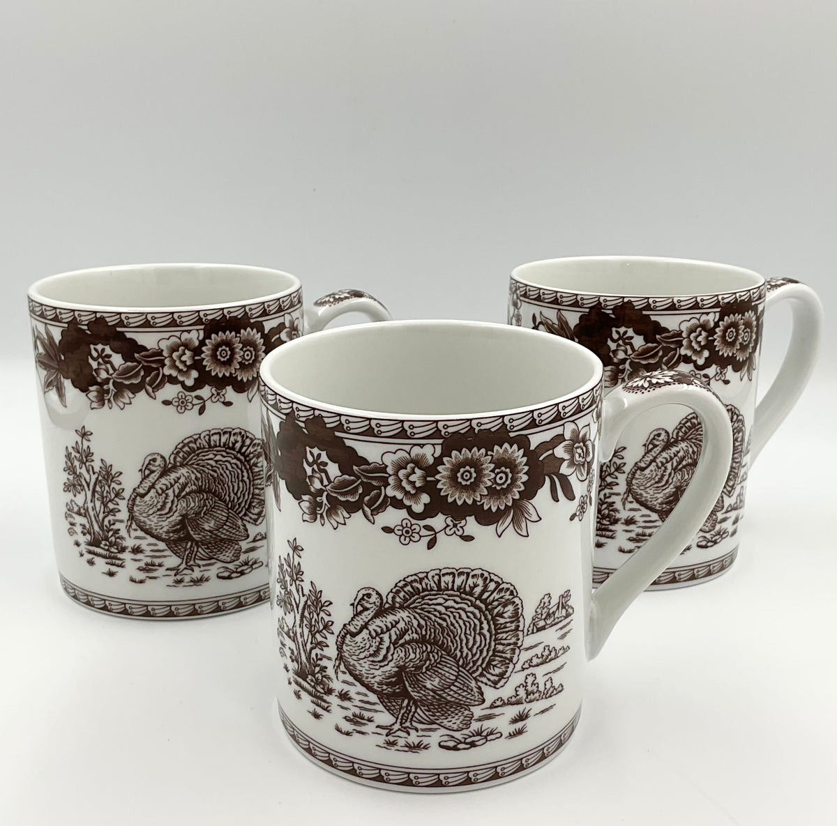 Vintage Spode Celebration Turkey Mugs – Set of 3