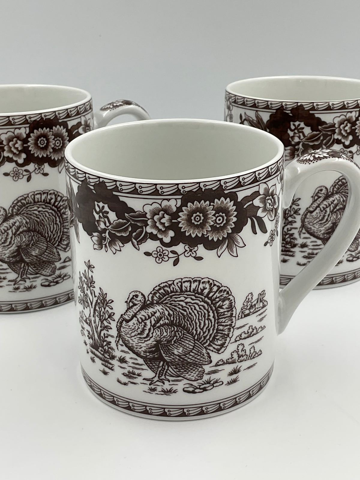 Vintage Spode Celebration Turkey Mugs – Set of 3