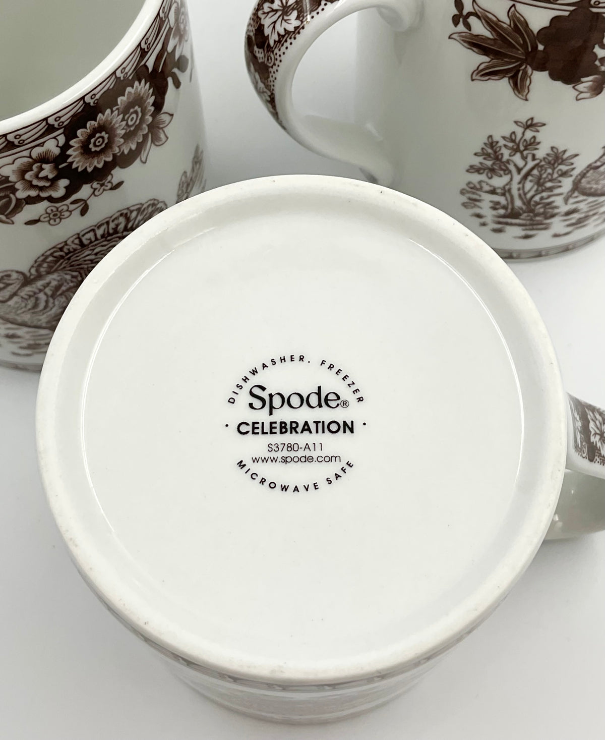 Vintage Spode Celebration Turkey Mugs – Set of 3