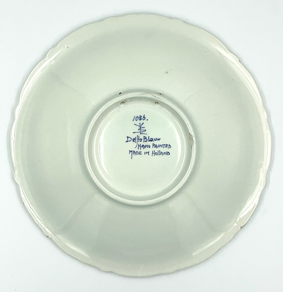 Vintage Delft Blue Bird Floral Plate 1036 Hand Painted Holland Blue & White