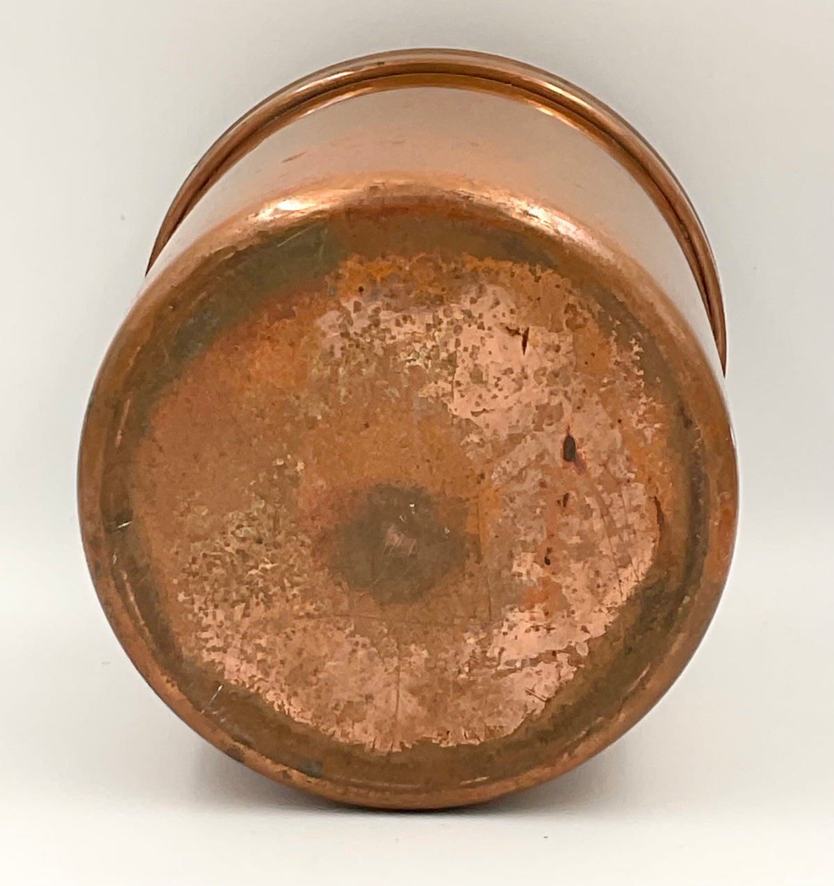 Vintage Copper Flour Canister with Brass Bird Knob