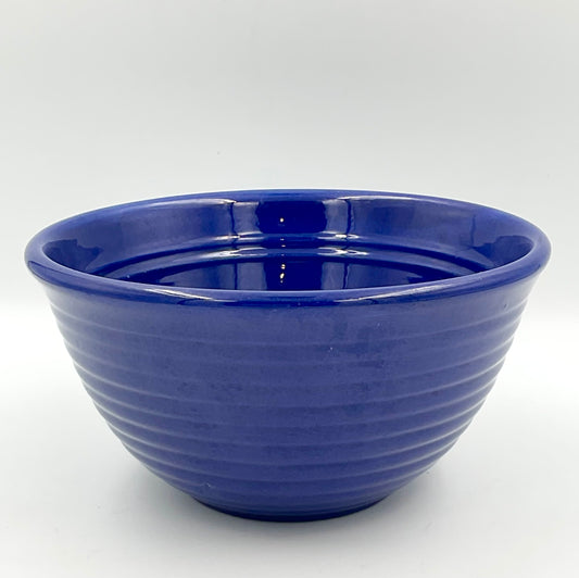 Vintage Bauer Pottery Cobalt Blue Ribbed Bowl No. 24