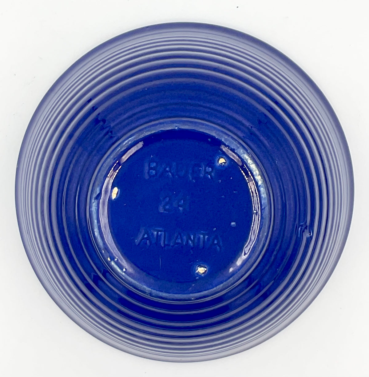 Vintage Bauer Pottery Cobalt Blue Ribbed Bowl No. 24