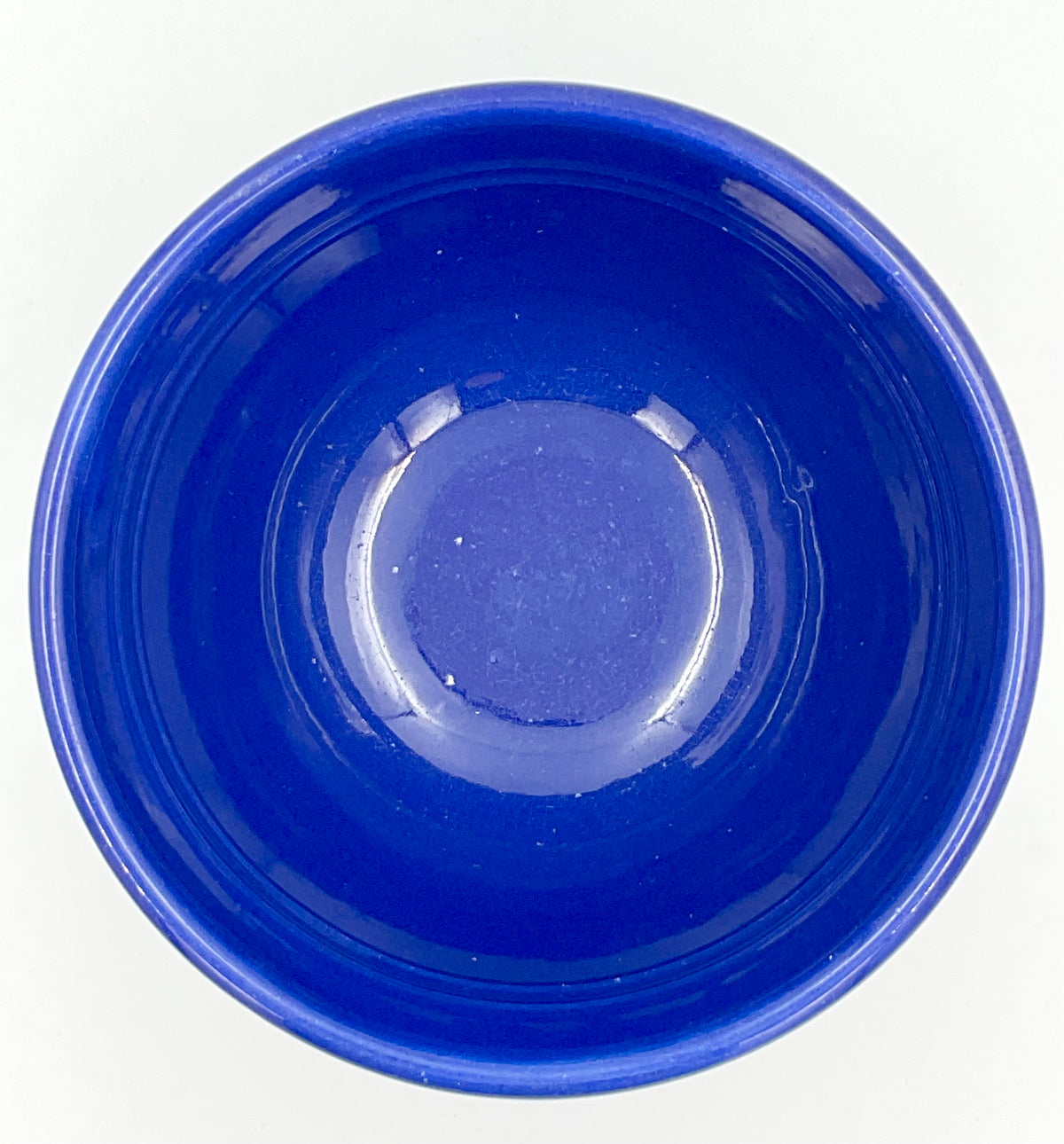 Vintage Bauer Pottery Cobalt Blue Ribbed Bowl No. 24