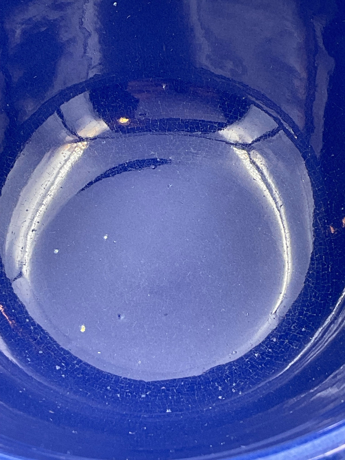 Vintage Bauer Pottery Cobalt Blue Ribbed Bowl No. 24