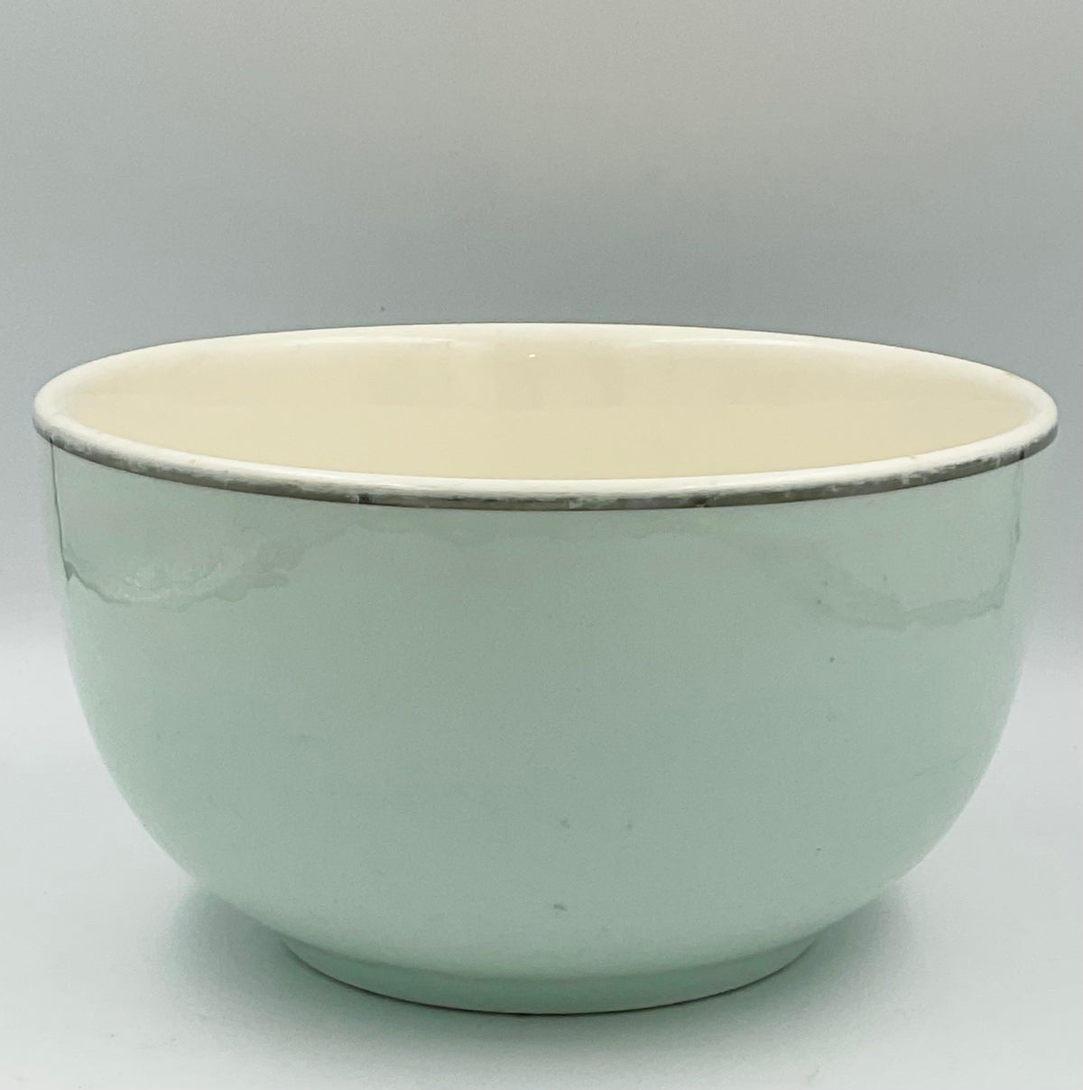 Vintage Universal Ballerina Mist Blue Bowl Silver Trim USA