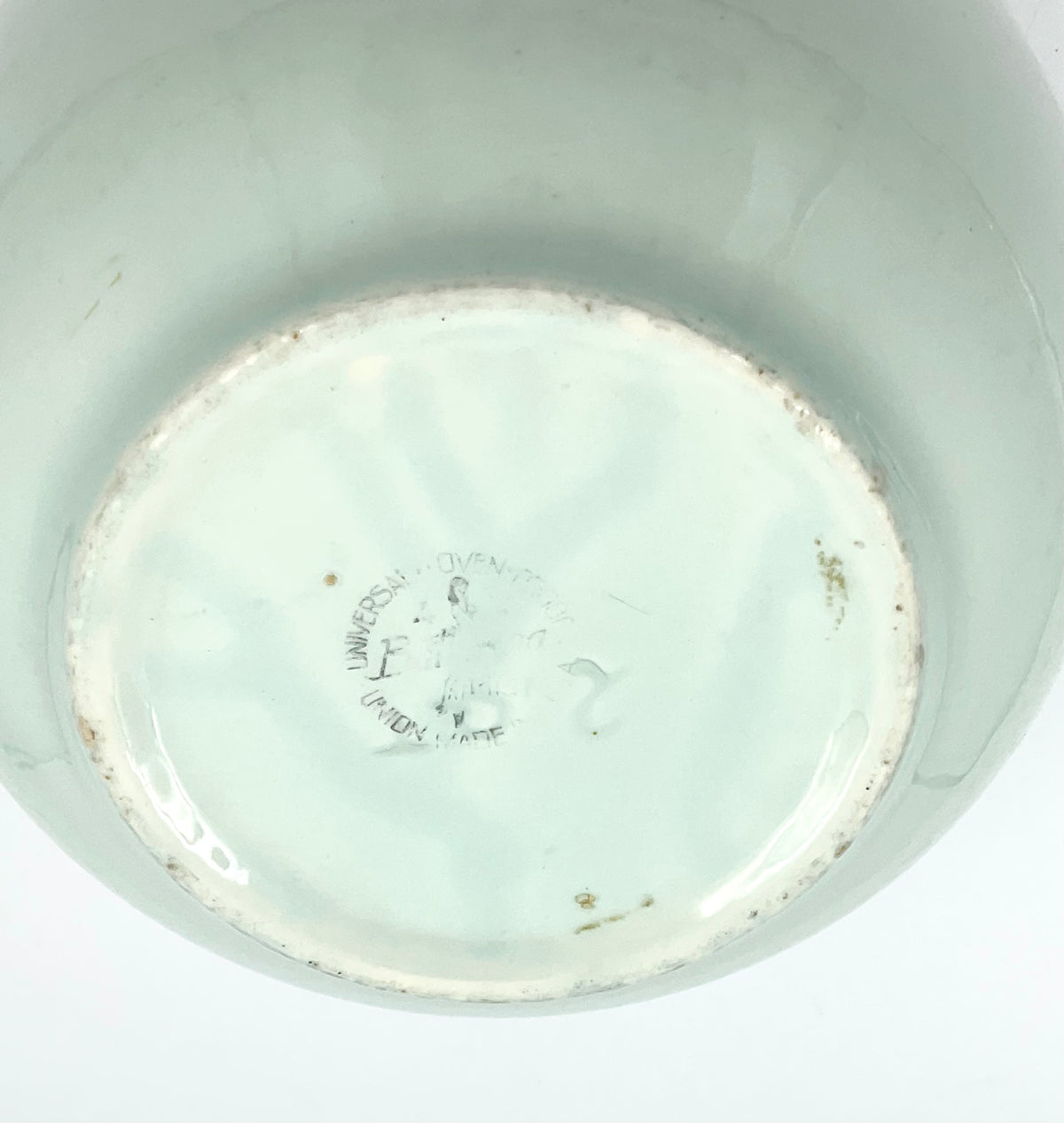 Vintage Universal Ballerina Mist Blue Bowl Silver Trim USA