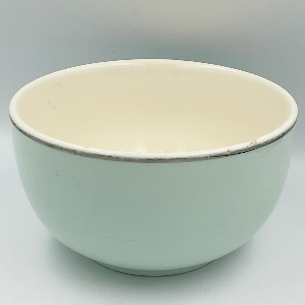 Vintage Universal Ballerina Mist Blue Bowl Silver Trim USA