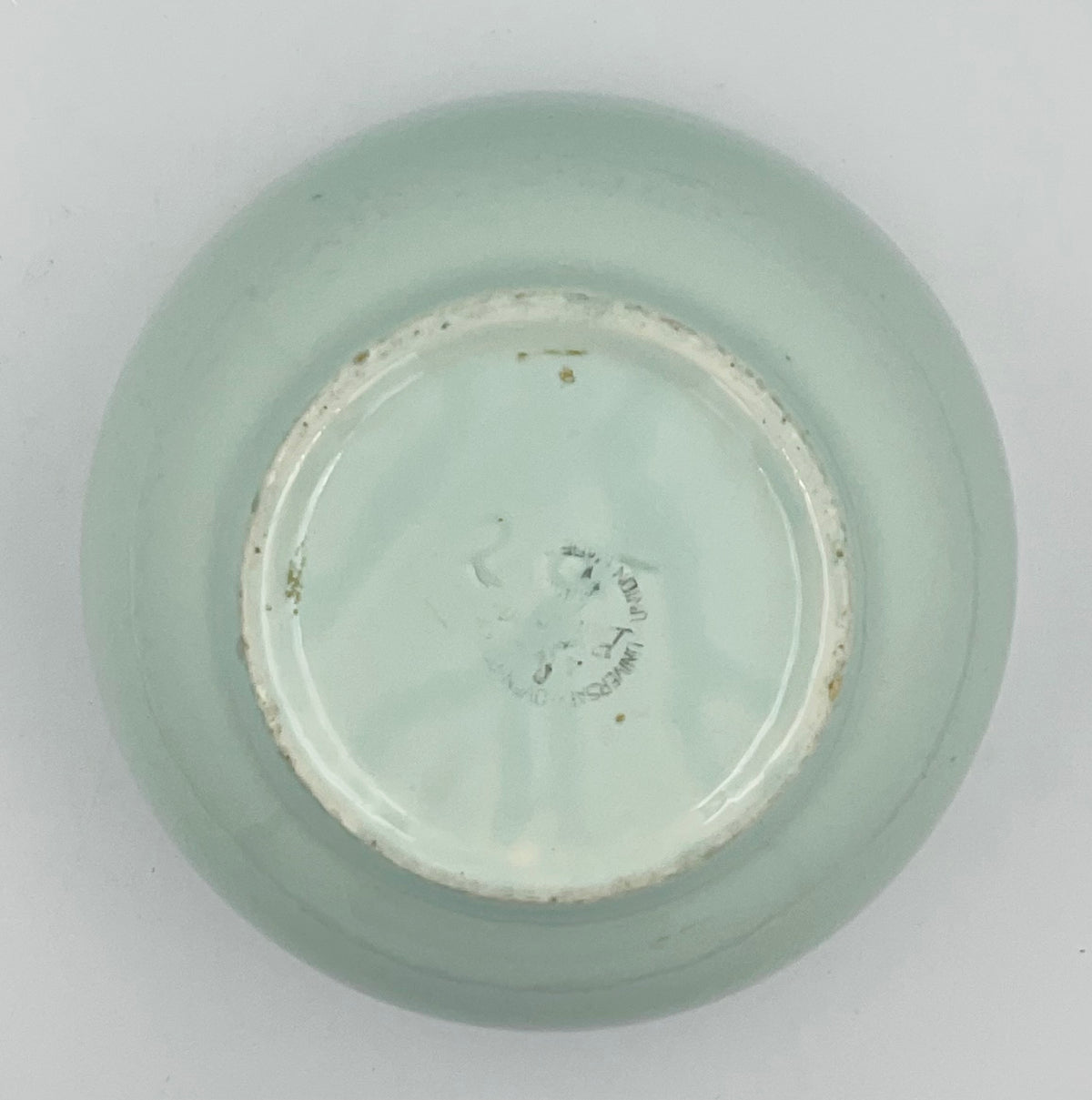 Vintage Universal Ballerina Mist Blue Bowl Silver Trim USA
