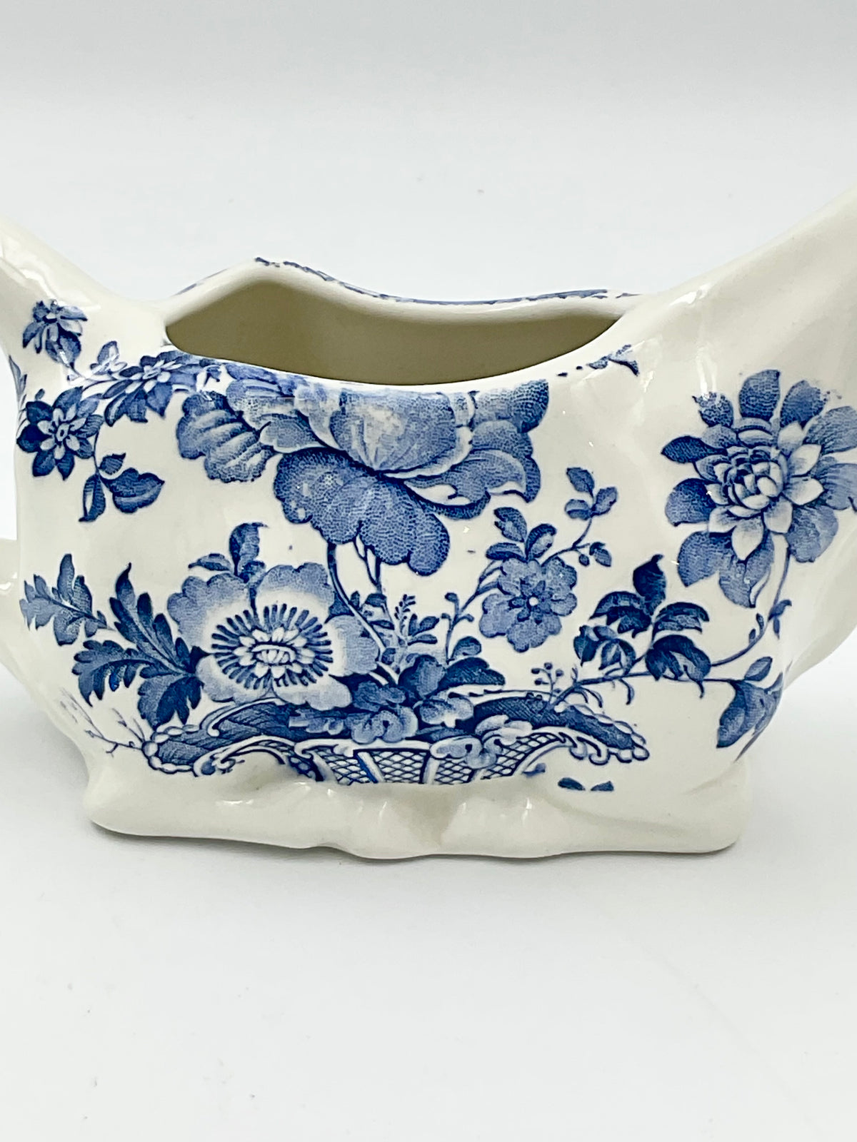 Vintage Royal Crownford Charlotte Cow Creamer Blue & White Ironstone