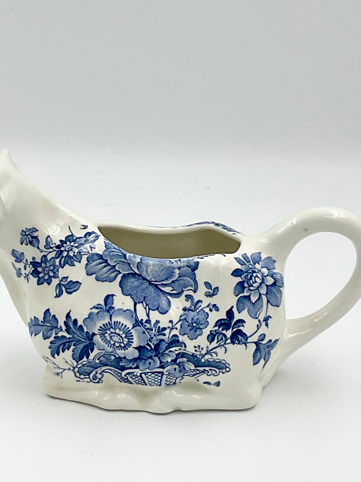 Vintage Royal Crownford Charlotte Cow Creamer Blue & White Ironstone