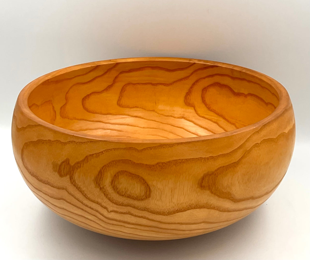 Vintage Ken Goodrich Hand-Turned Wood Bowl | Signed 1990 | 12.5”