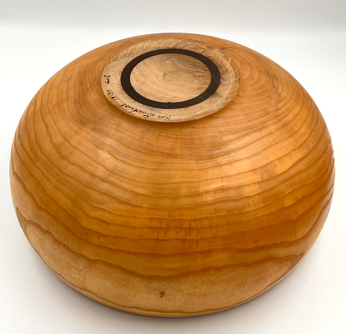 Vintage Ken Goodrich Hand-Turned Wood Bowl | Signed 1990 | 12.5”
