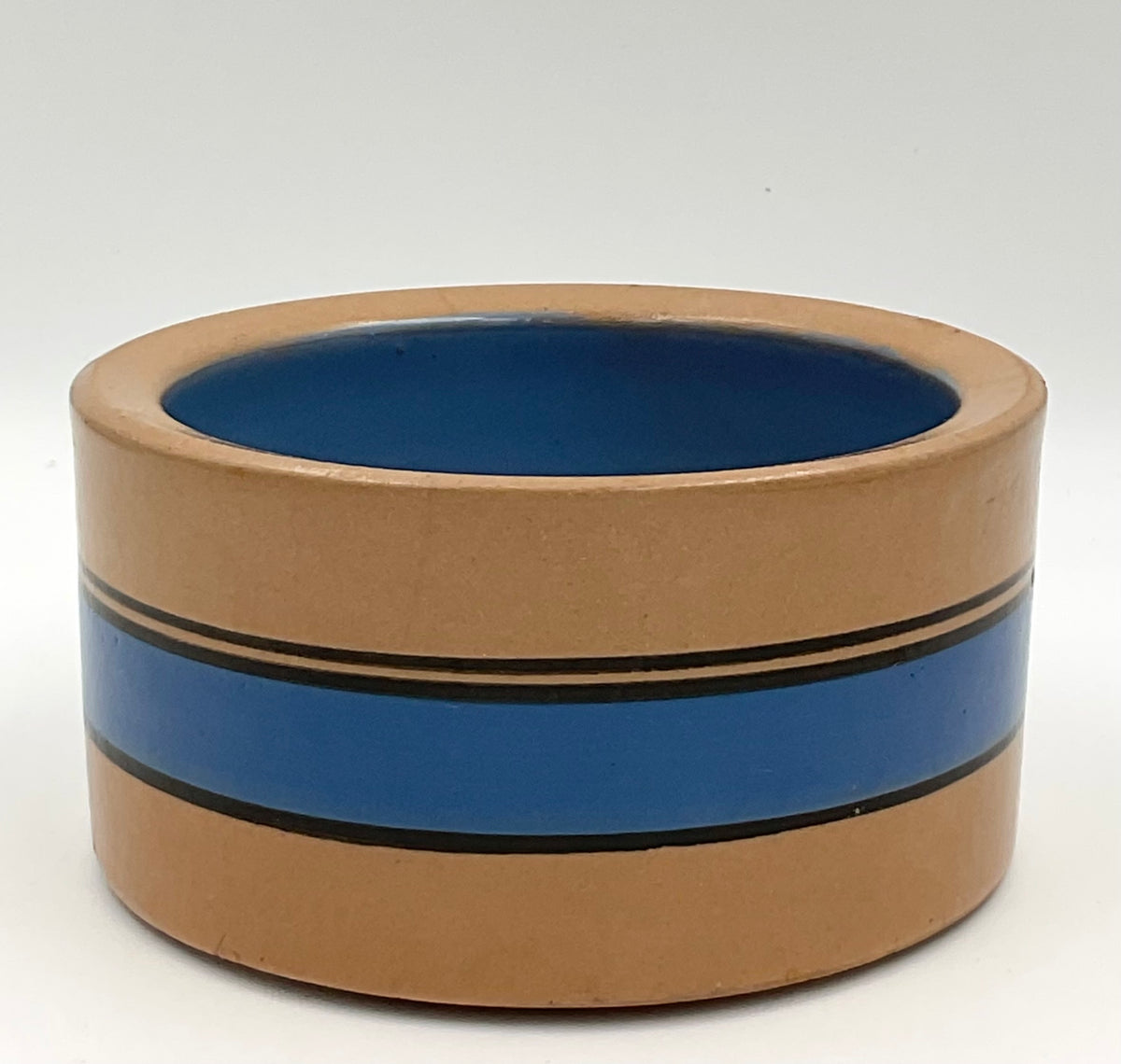 Blue Banded Stoneware Bowl | Pet Bowl Style 5"