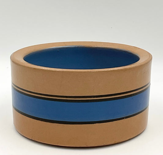 Blue Banded Stoneware Bowl | Pet Bowl Style 5"